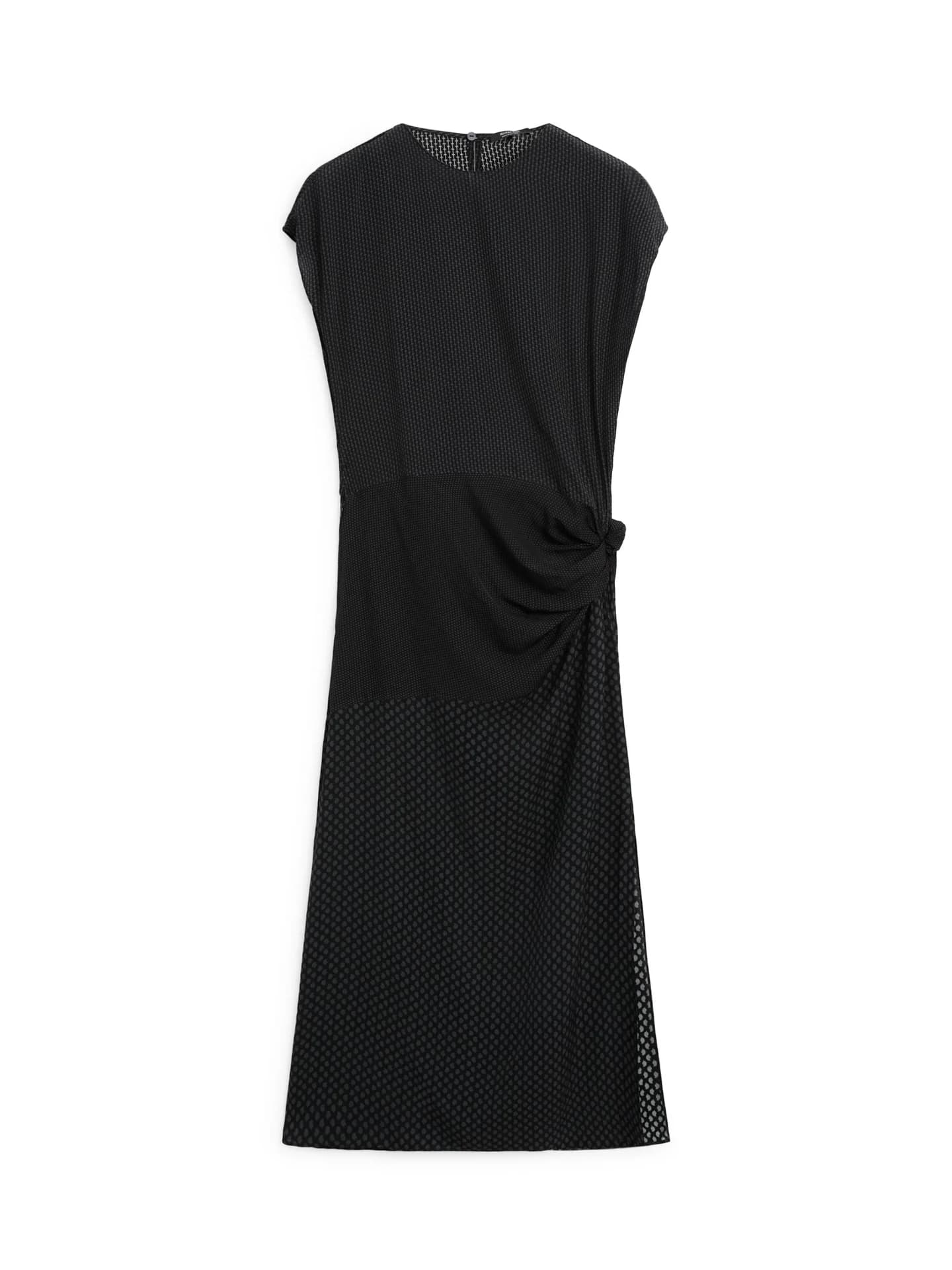 Длинное воздушное платье с принтом и завязками. - фото 6