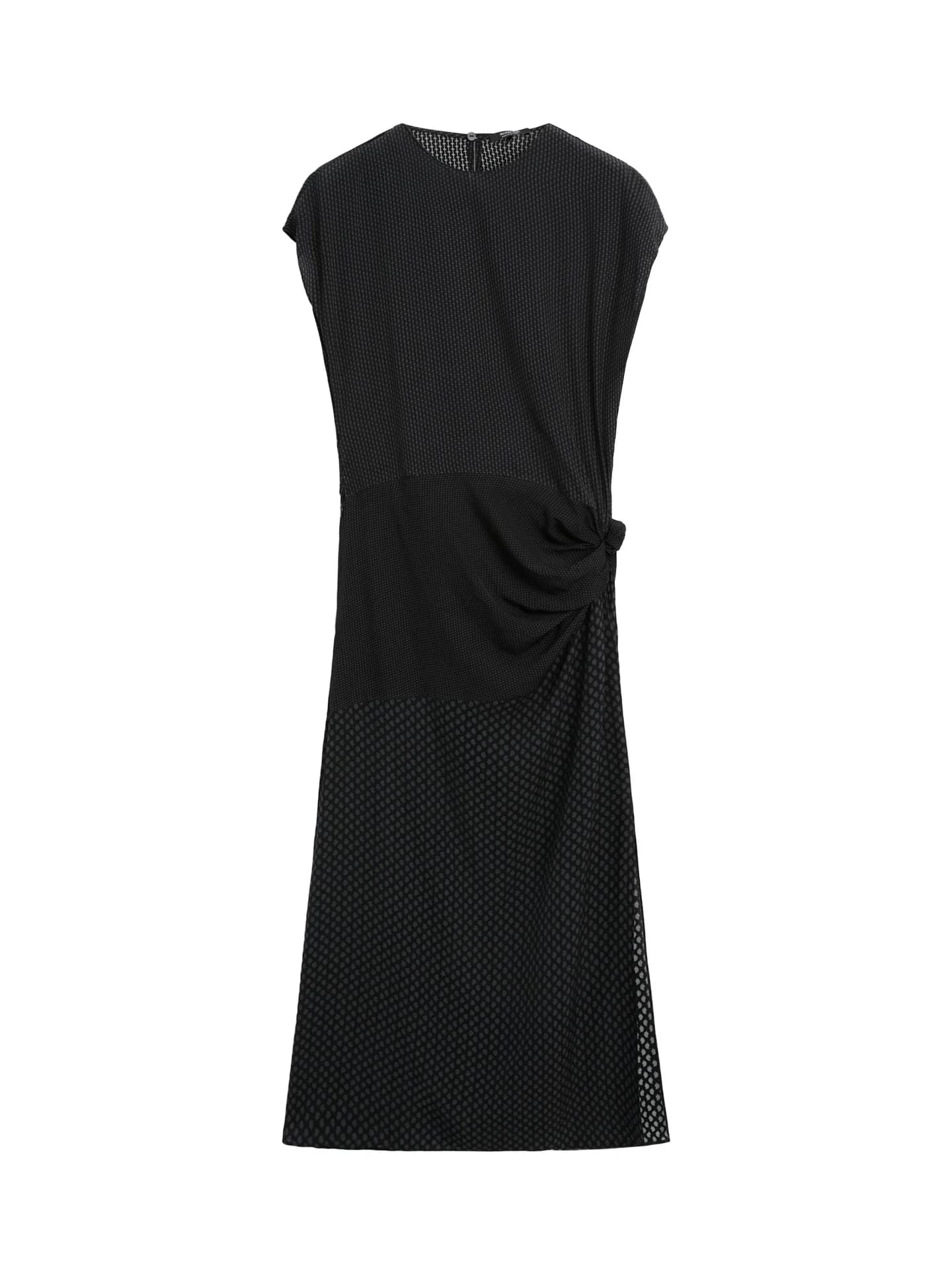 Длинное воздушное платье с принтом и завязками. - фото 8