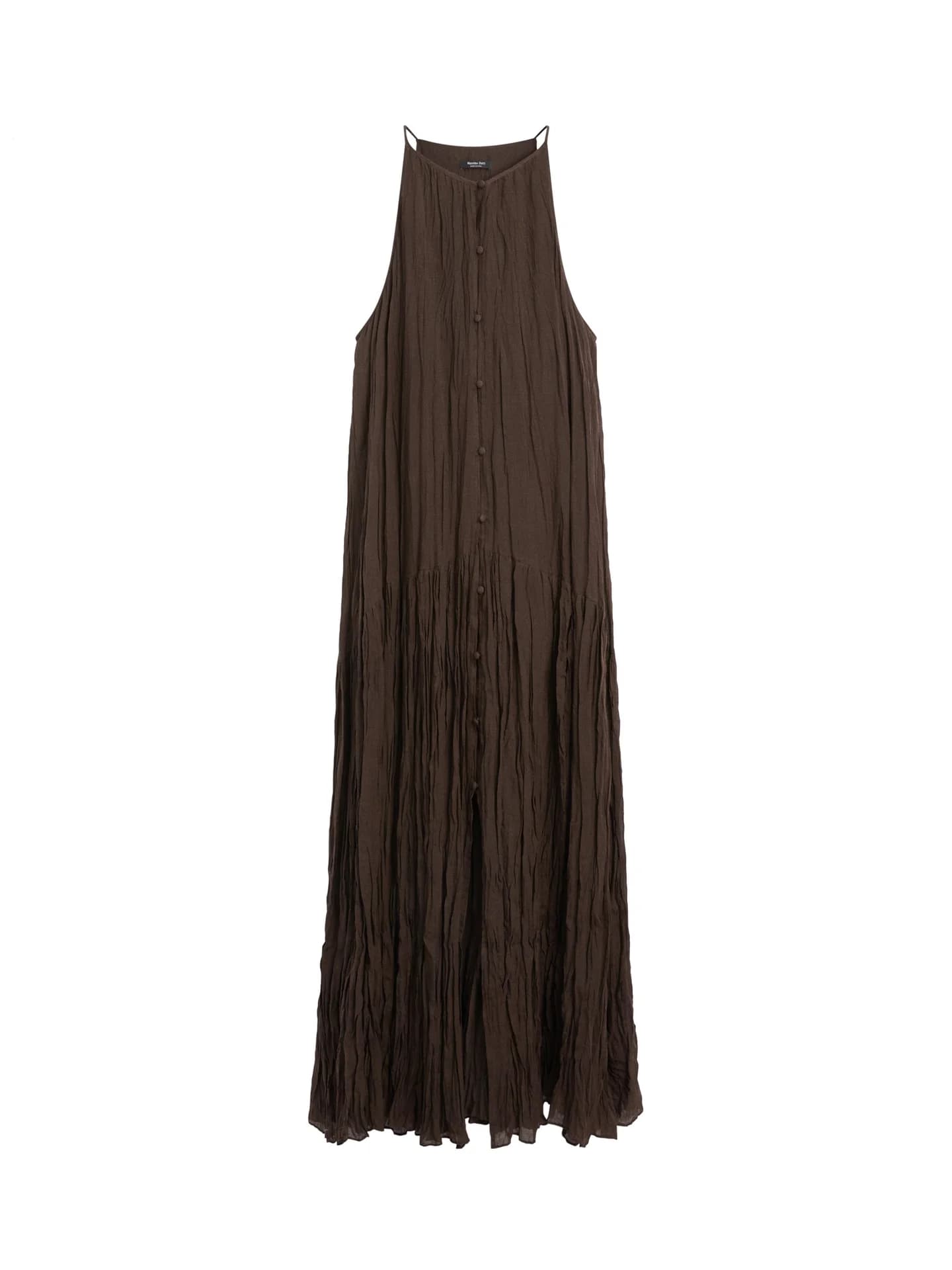 Свободное платье средней длины на пуговицах. - фото 5