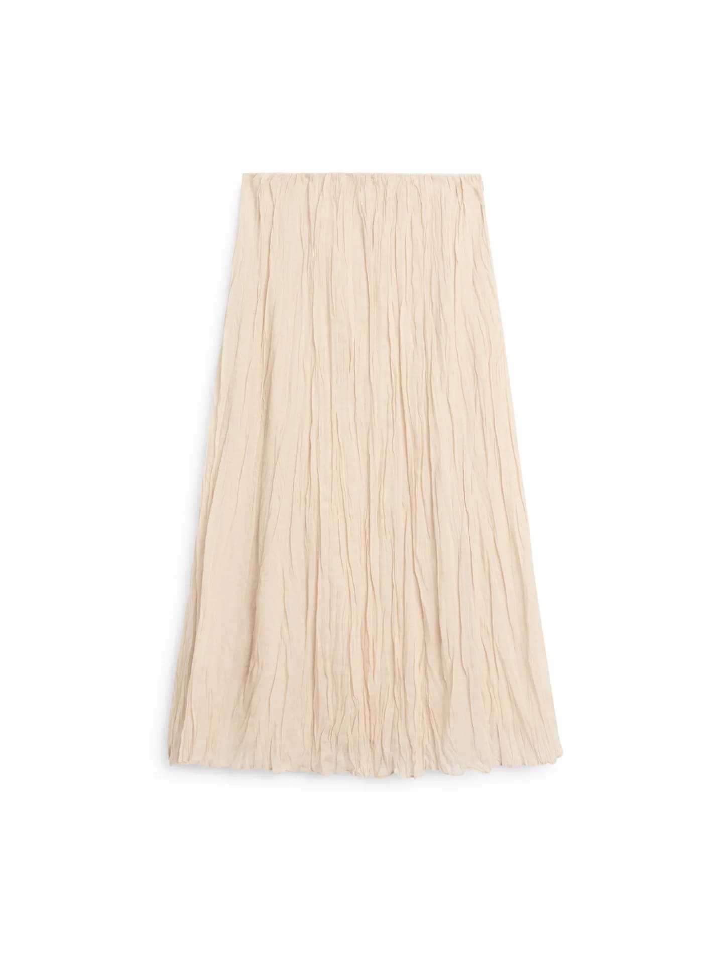 Свободная юбка миди со плиссированными деталями - фото 5