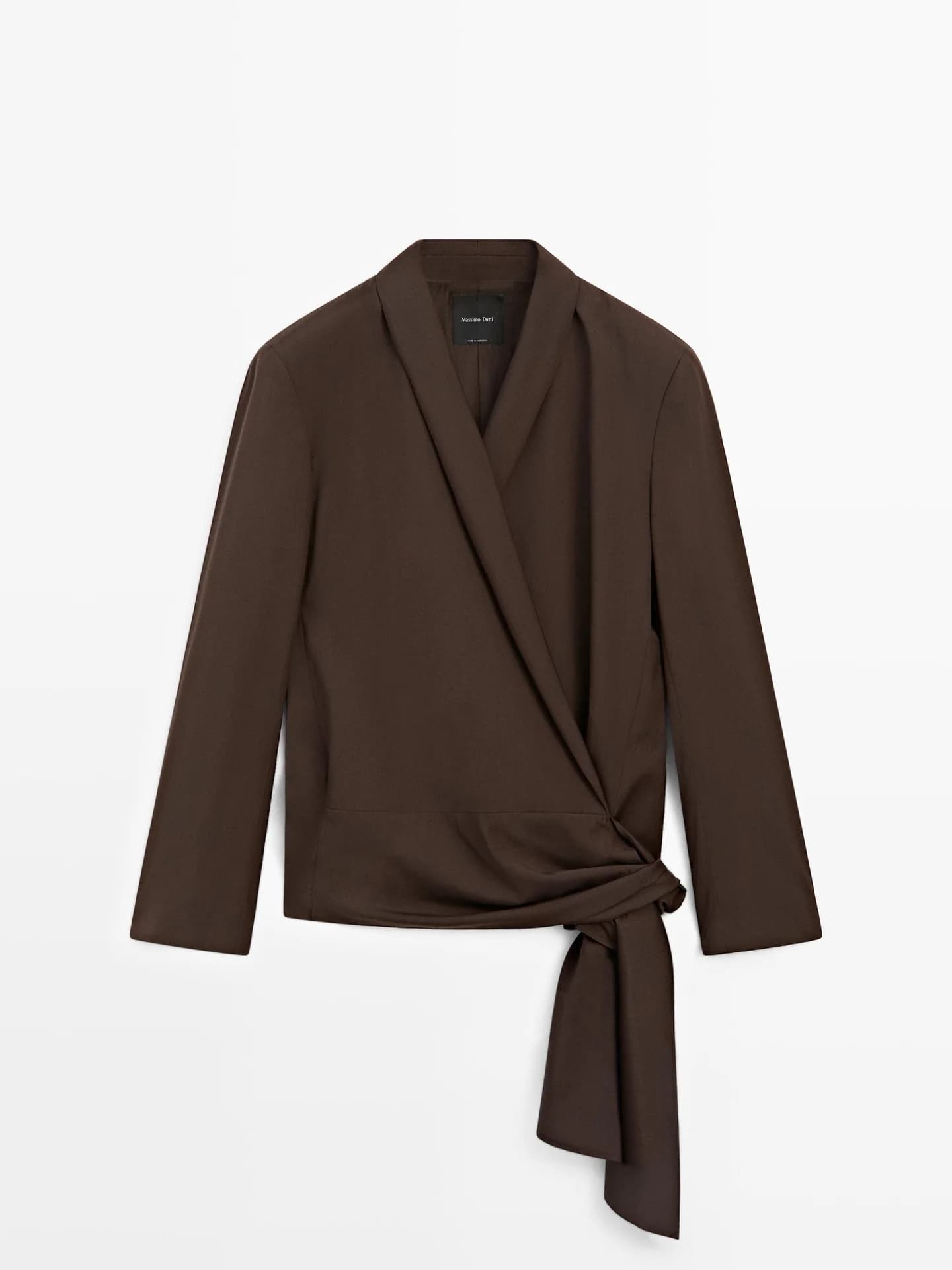 Жакет из смесовой шерсти с завязками - фото 4