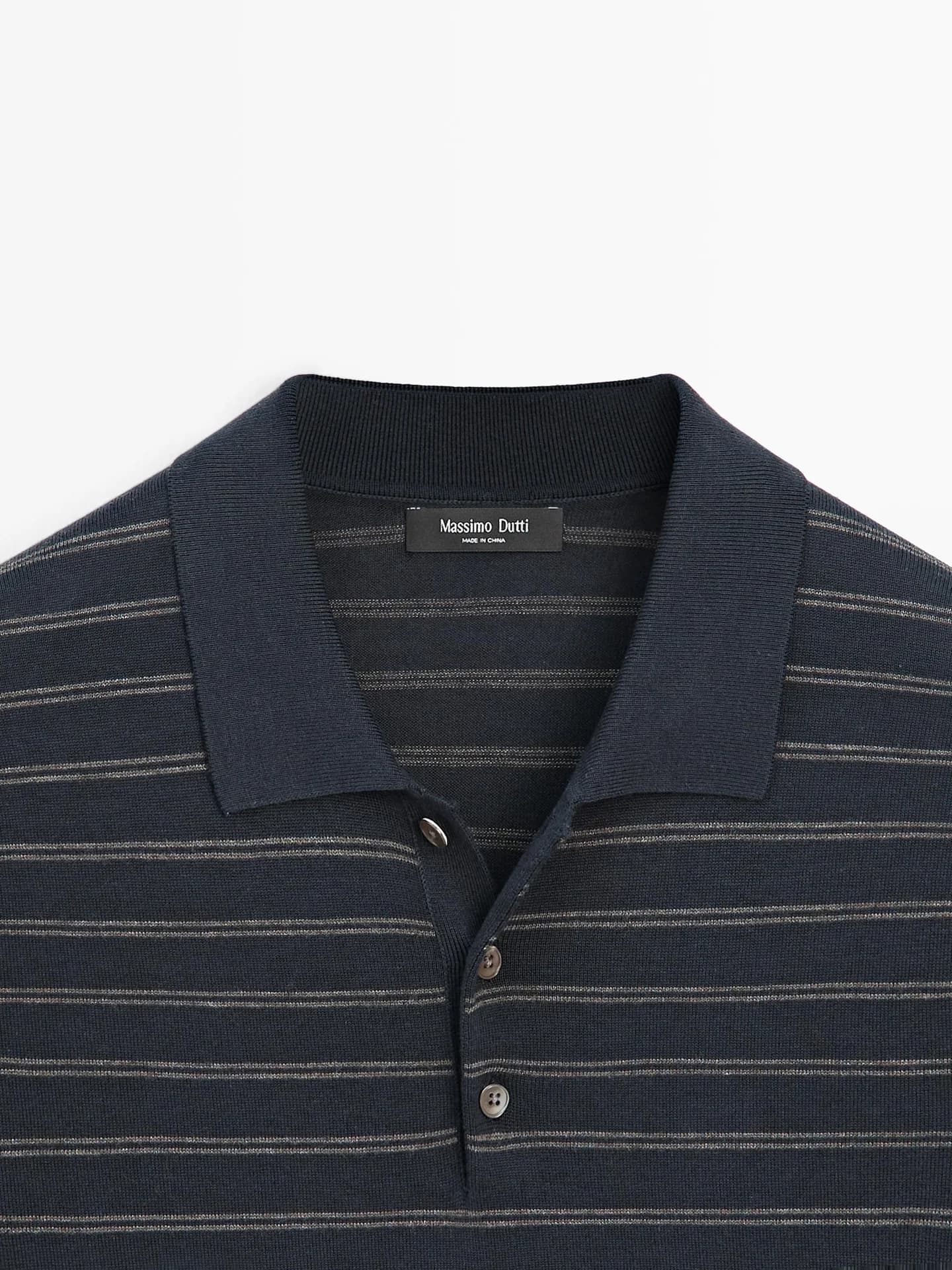 Рубашка-поло из хлопкового трикотажа с полосками - фото 9