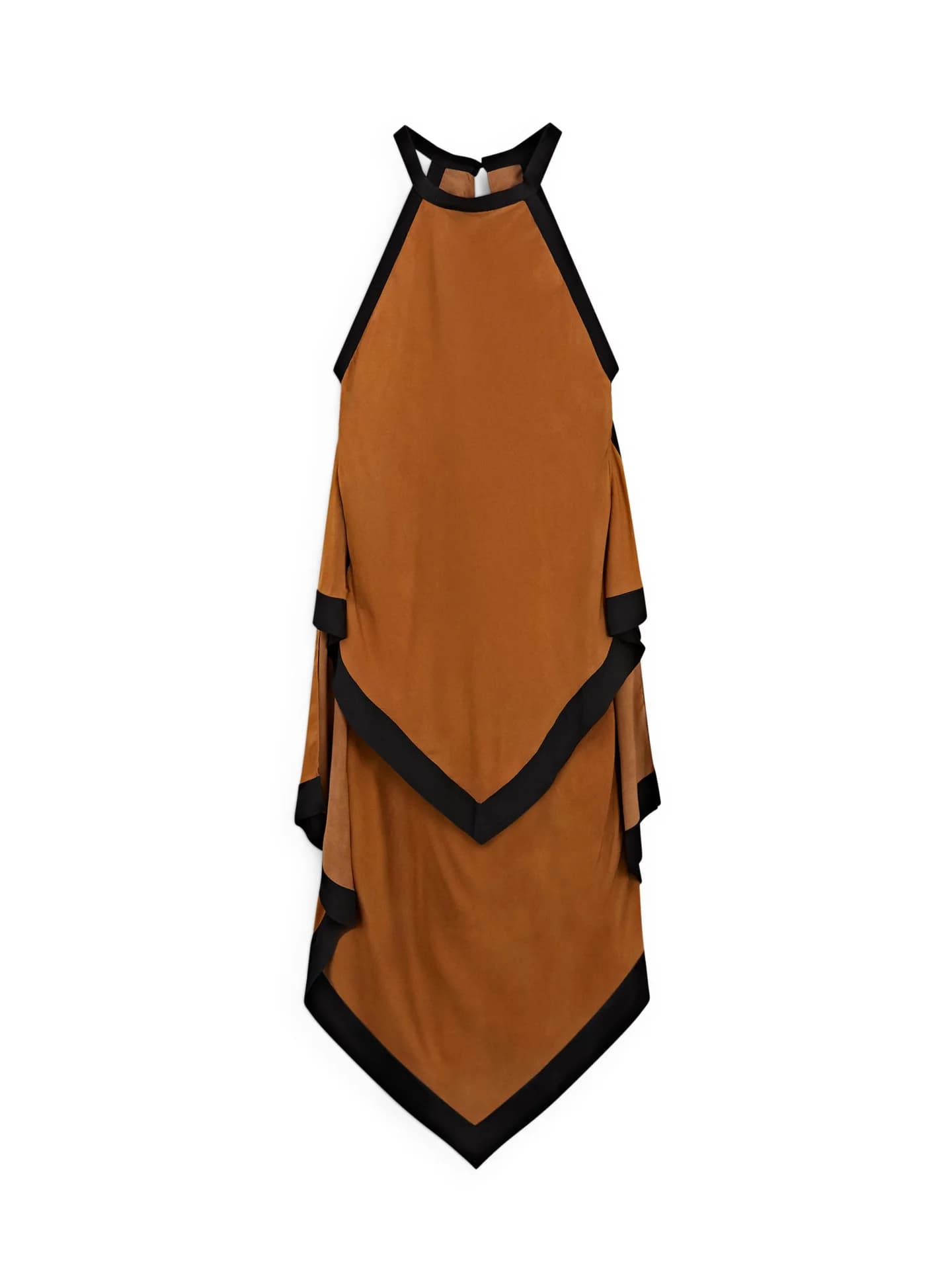 Платье средней длины с контрастными слоями - фото 2