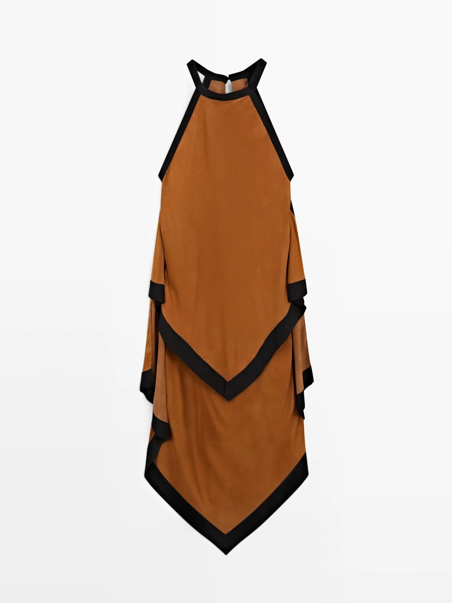 Платье средней длины с контрастными слоями - фото 5