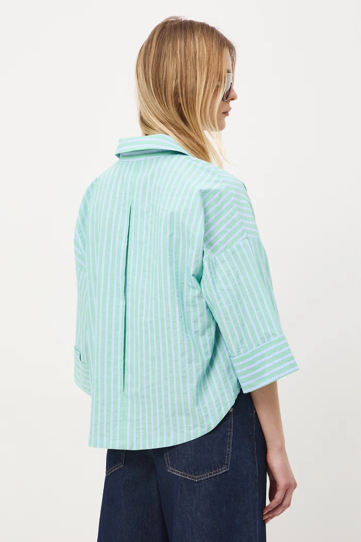 Женская хлопковая рубашка с эластаном - фото 3