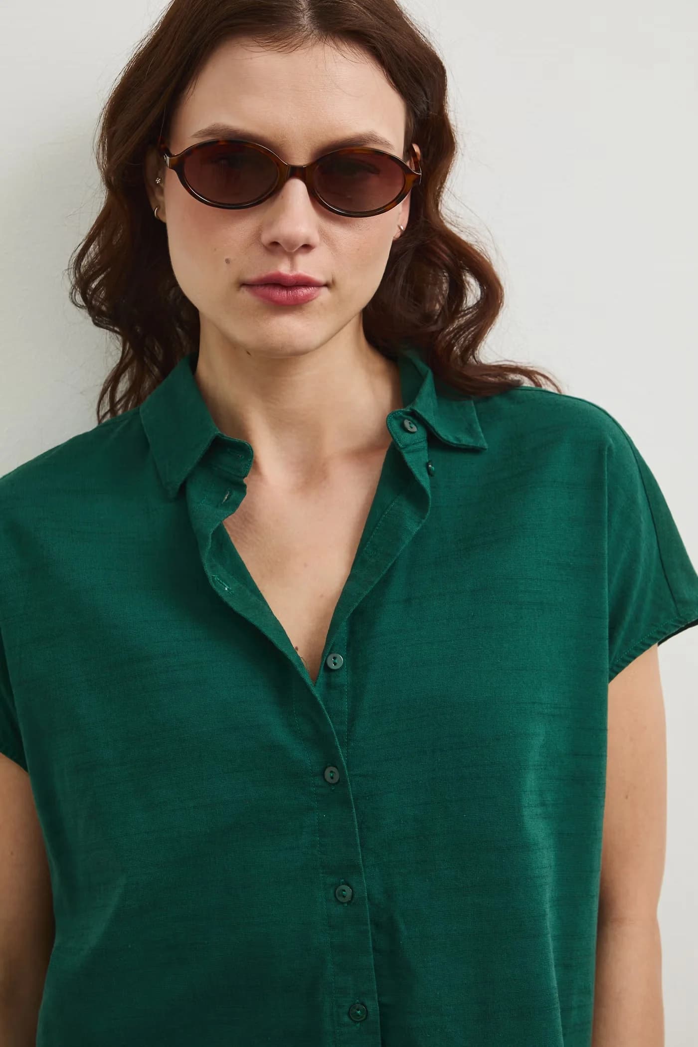 Рубашка из смесового льна - фото 4