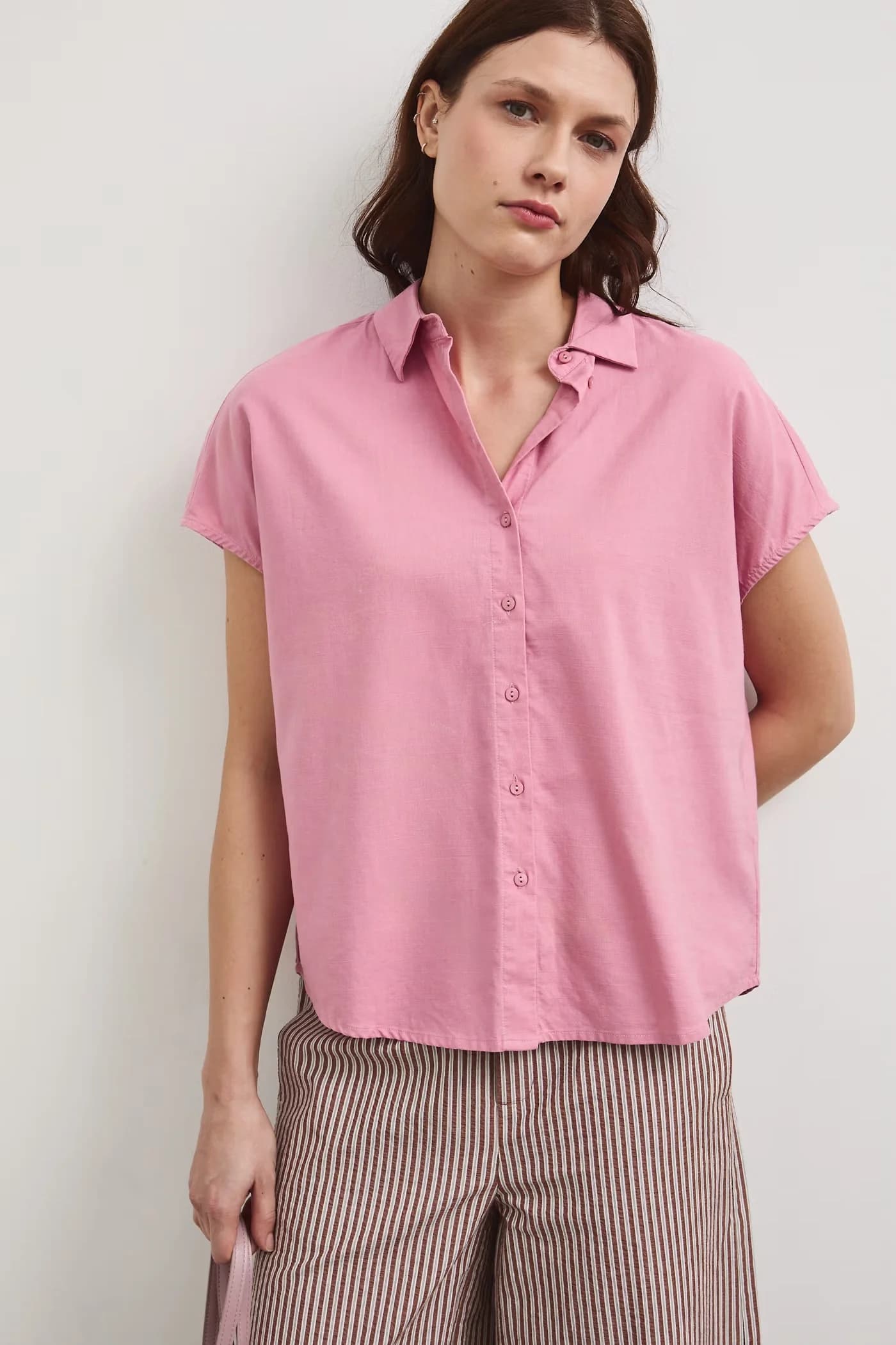 Рубашка из смесового льна - фото 3