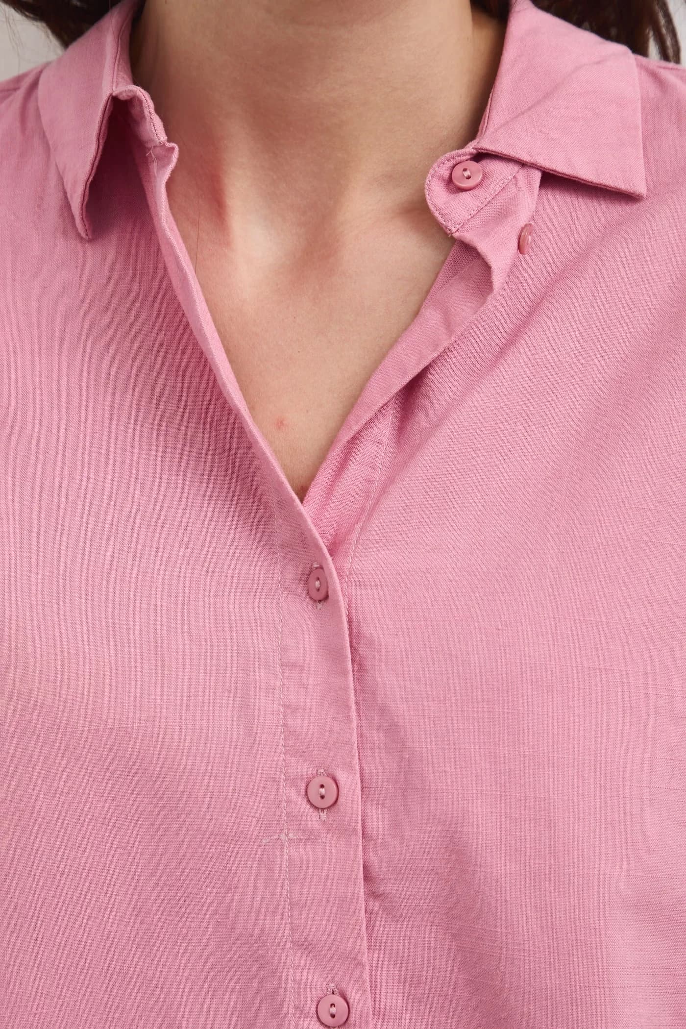 Рубашка из смесового льна - фото 6