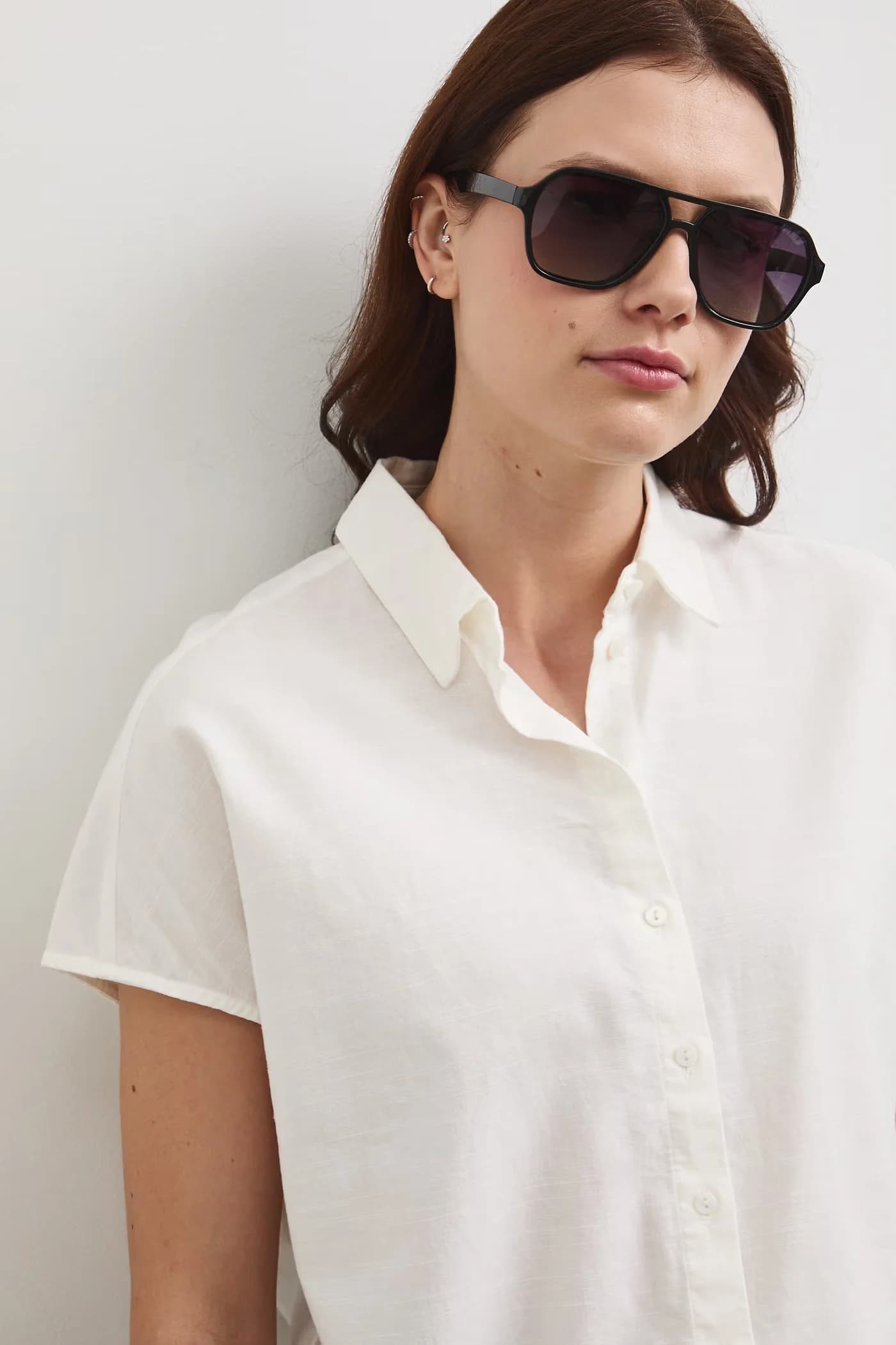 Рубашка из смесового льна - фото 4