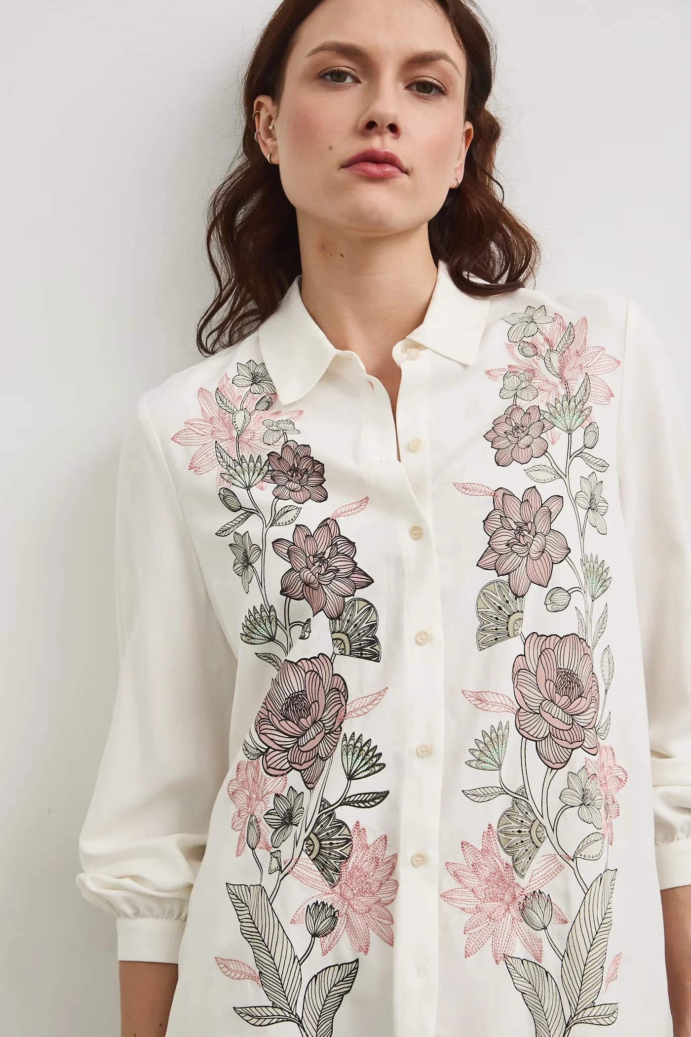 Рубашка из смесового льна - фото 4