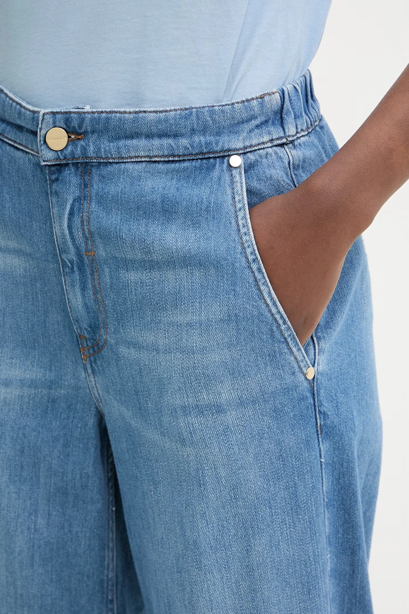 NINABLUE женские широкие джинсы - фото 4