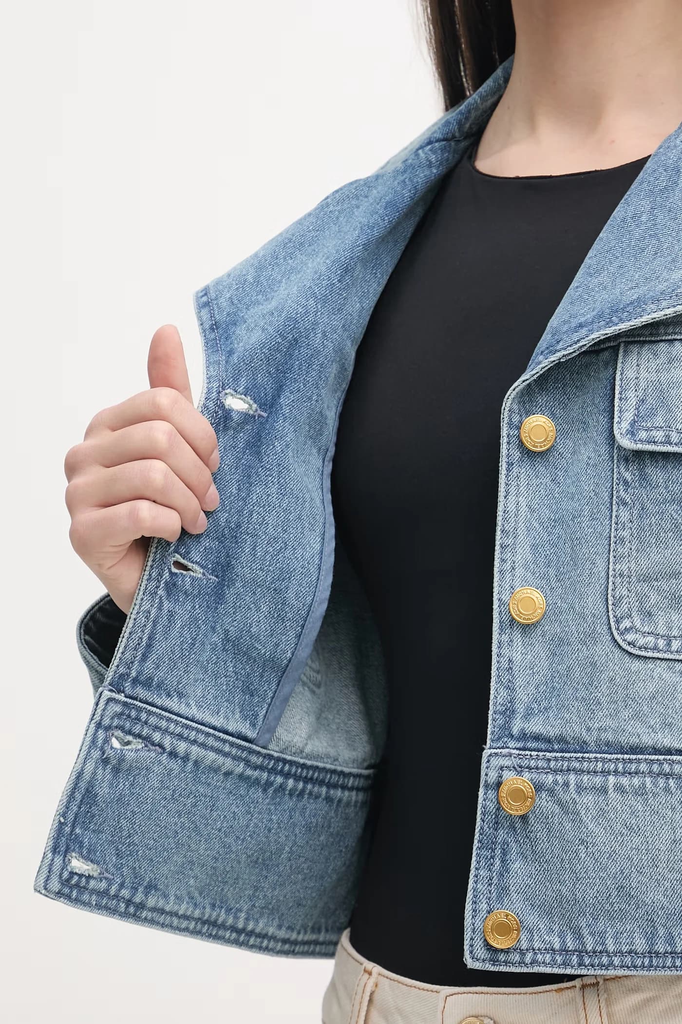 Женская джинсовая куртка - фото 6