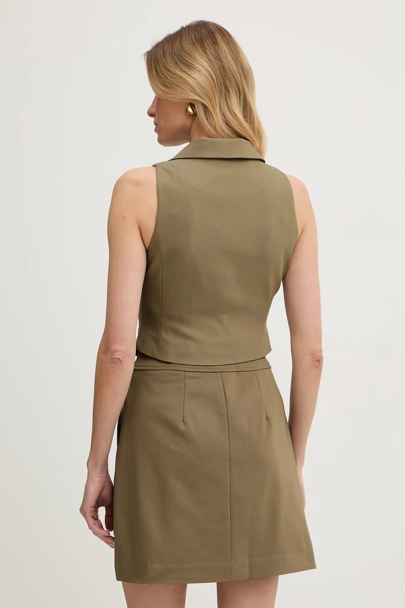 Женский однобортный жилет из хлопка - фото 3