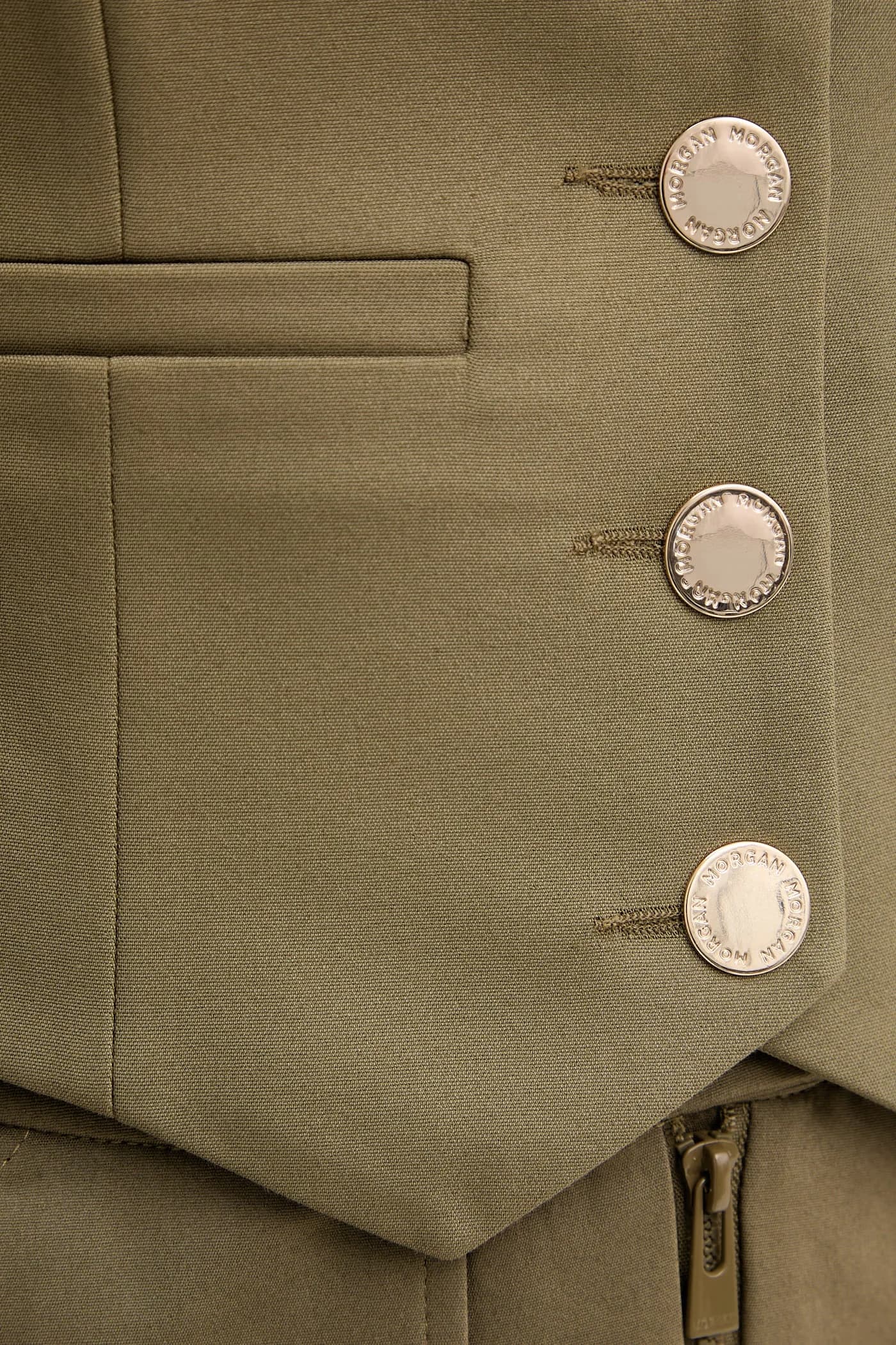 Женский однобортный жилет из хлопка - фото 5