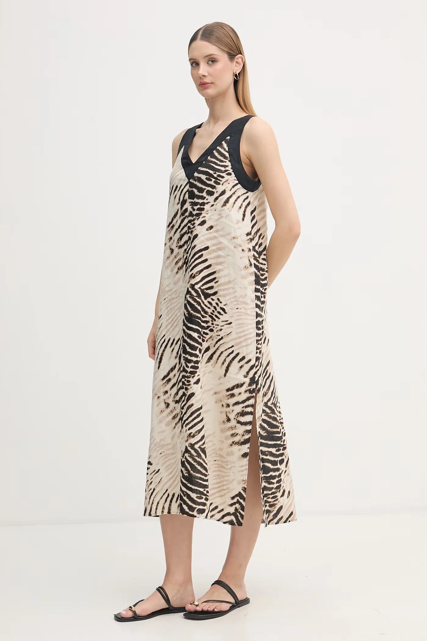 Льняное летнее платье - фото 2