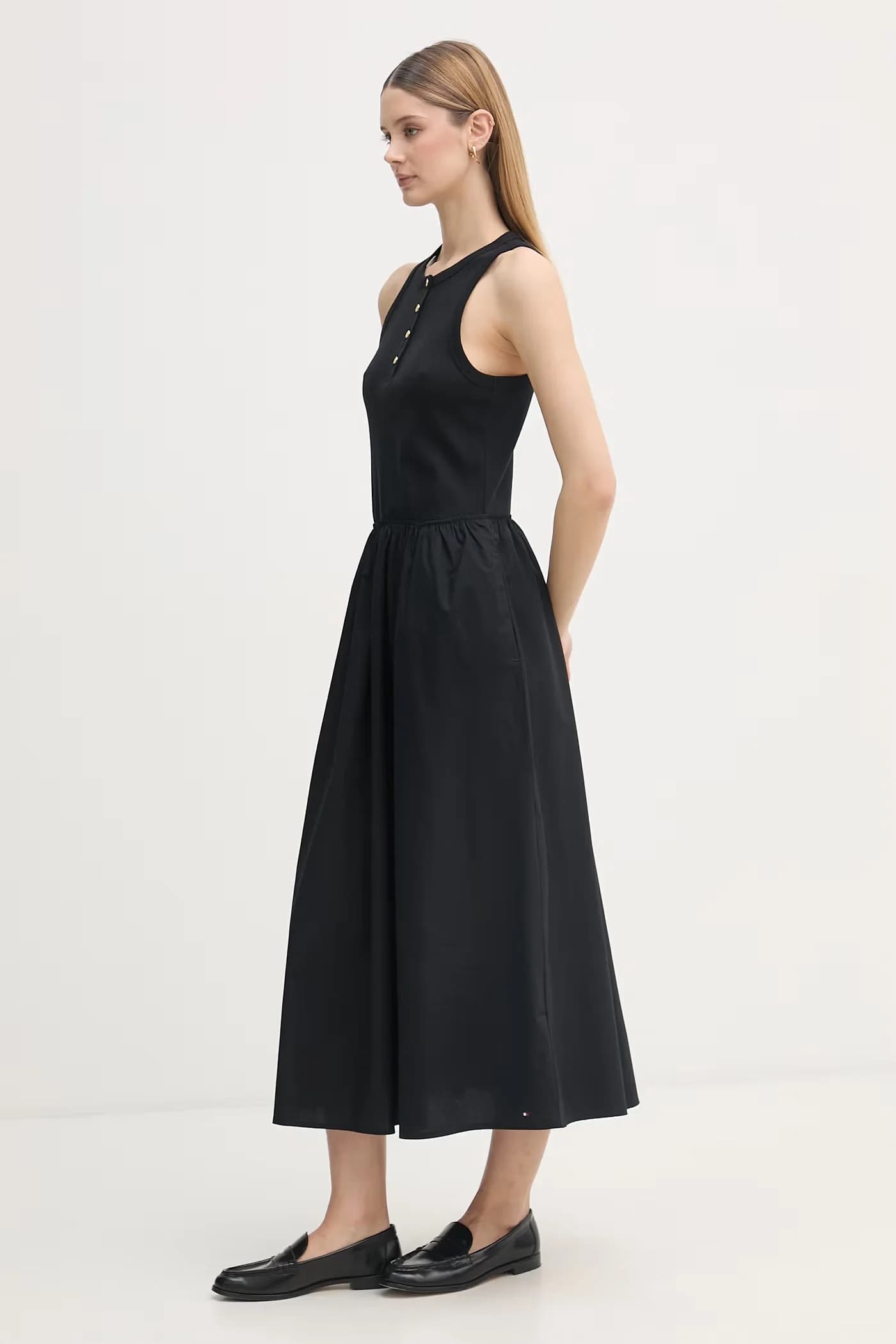 Расклешенное хлопковое платье - фото 2