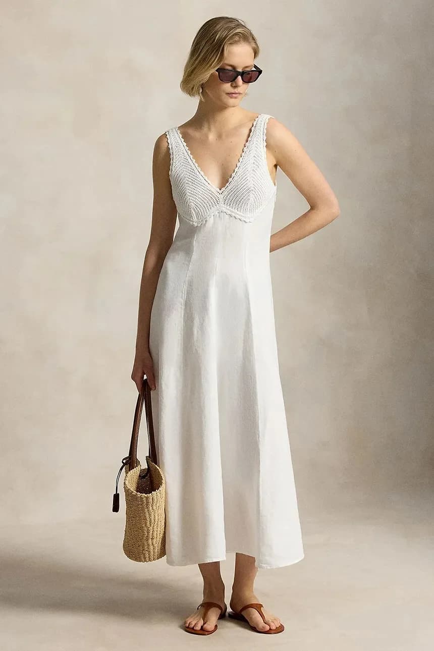 Льняное летнее платье