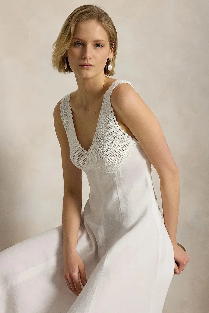 Льняное летнее платье - фото 6