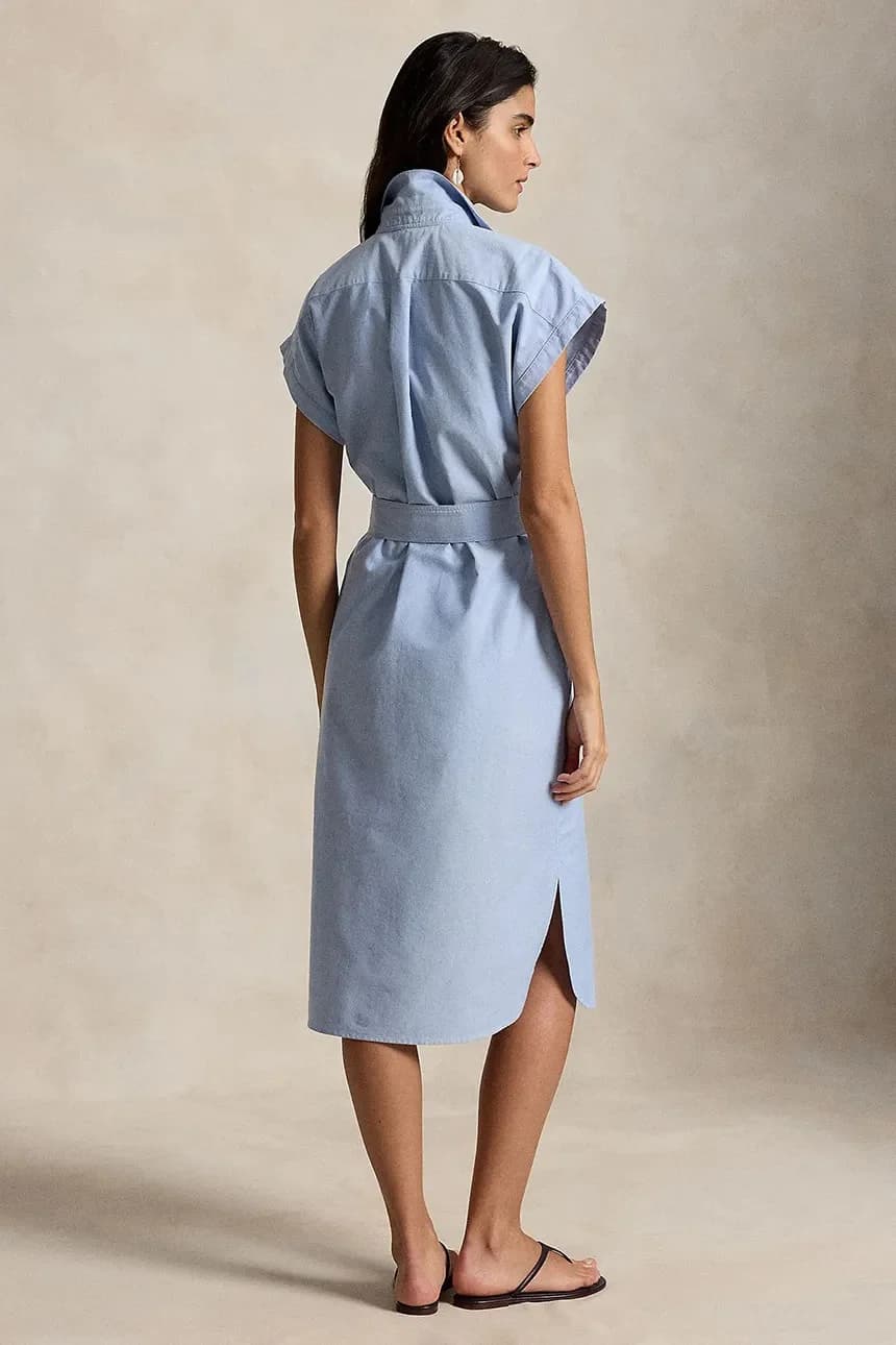 Хлопковое платье-рубашка - фото 2