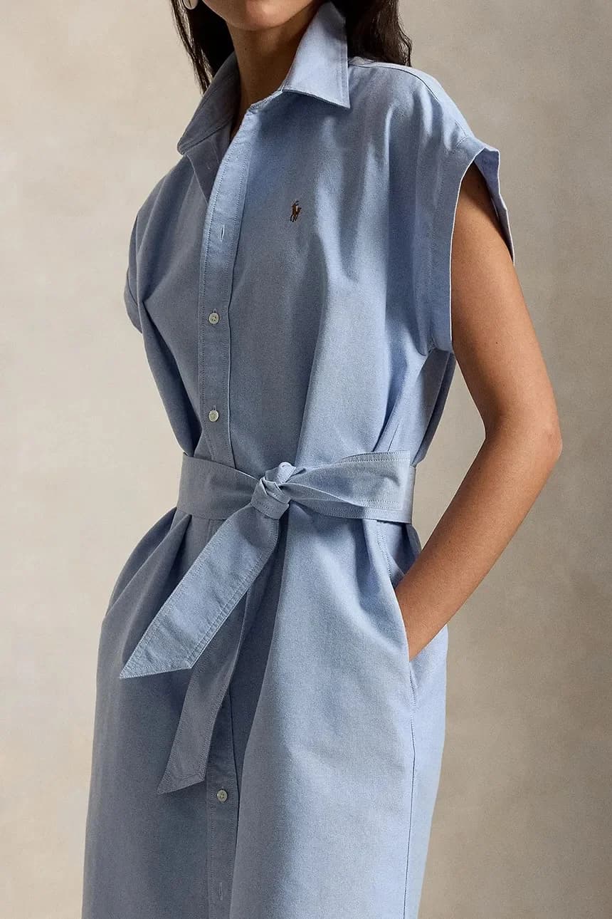 Хлопковое платье-рубашка - фото 4