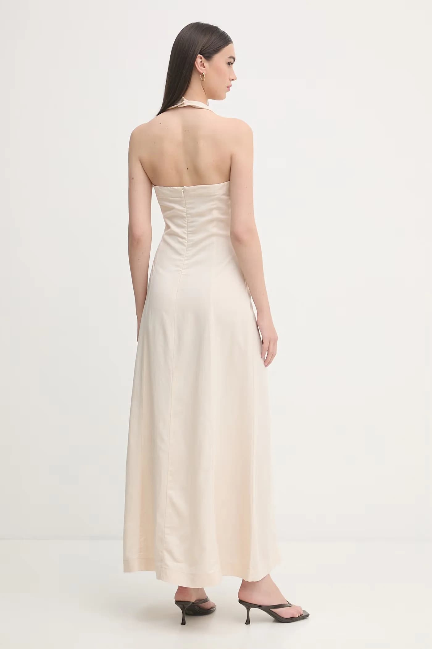 Платье халтер с льном - фото 3