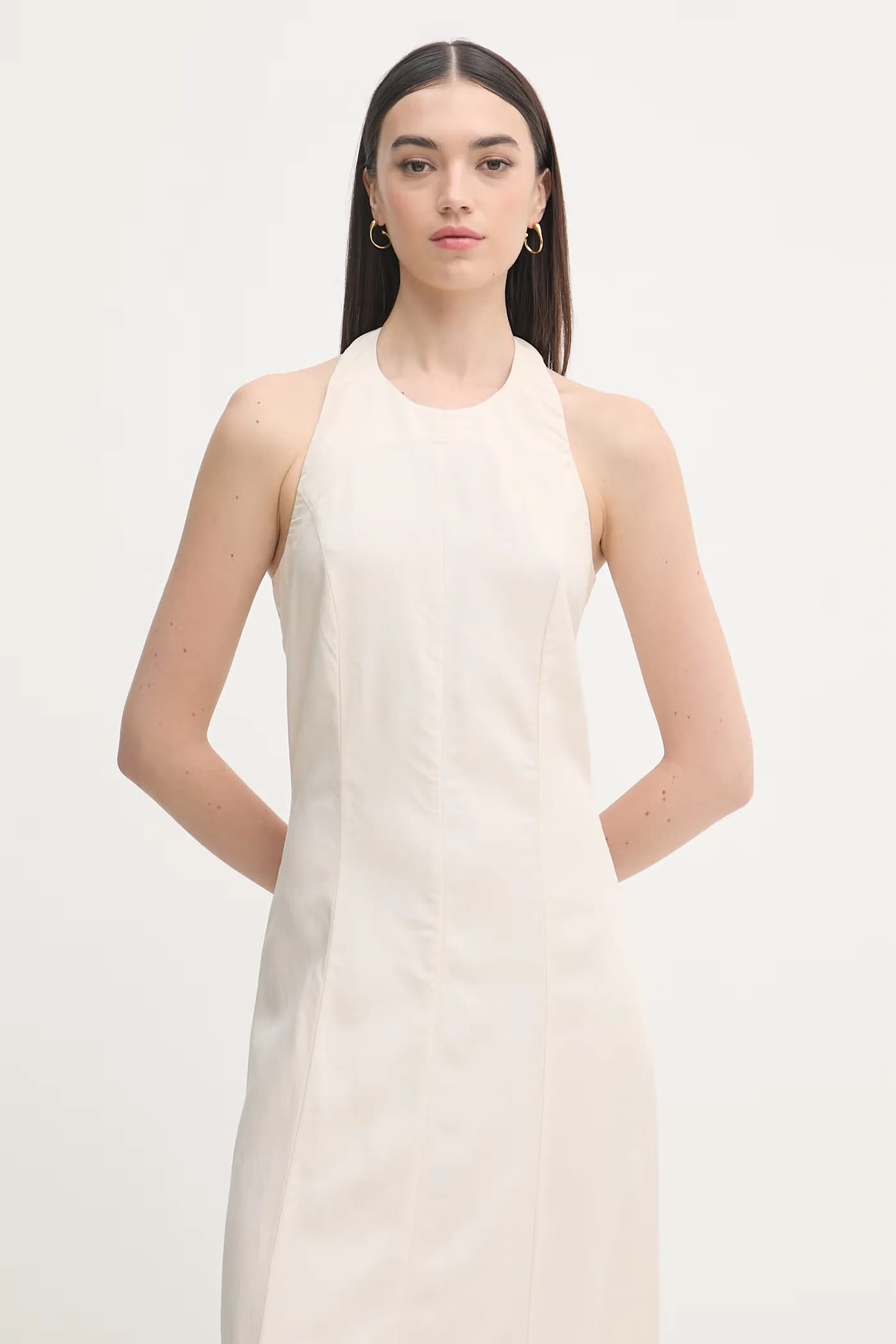 Платье халтер с льном - фото 4