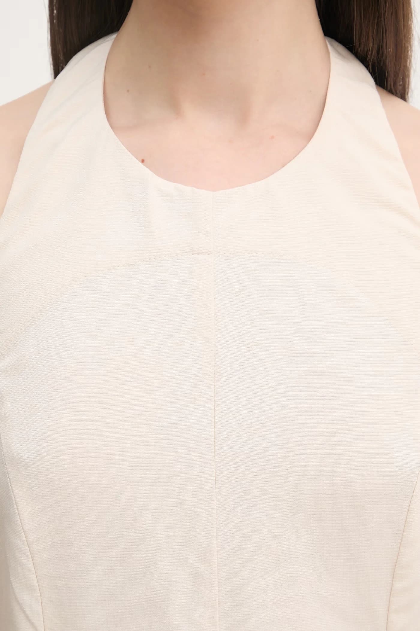 Платье халтер с льном - фото 5