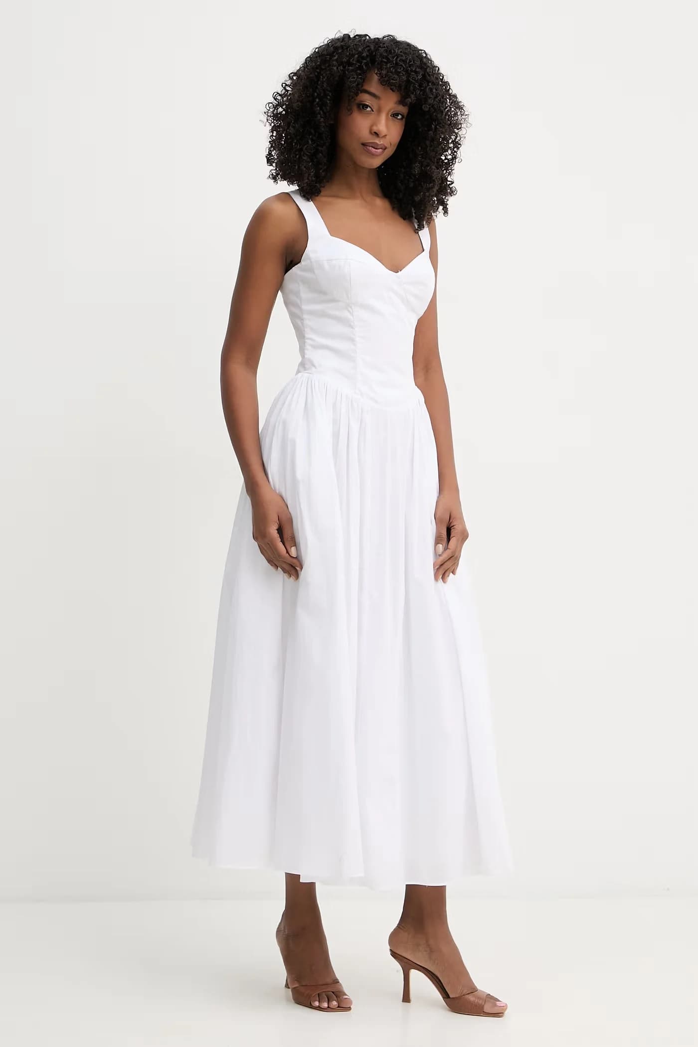 Хлопковое корсетное платье - фото 2