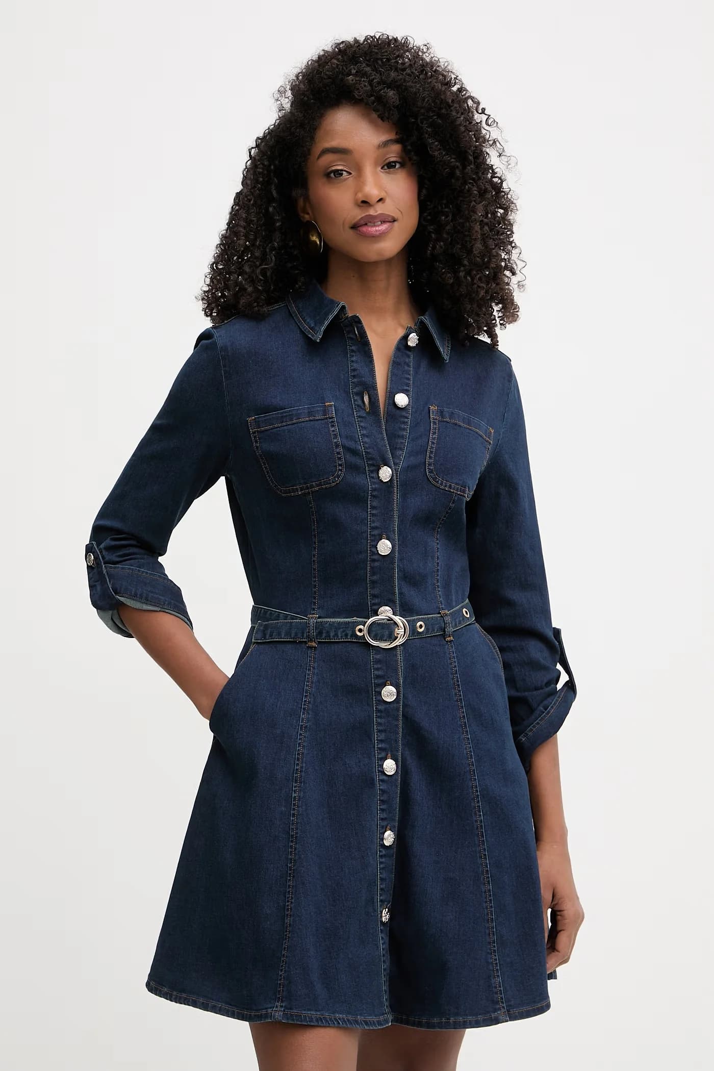 Джинсовое платье-рубашка