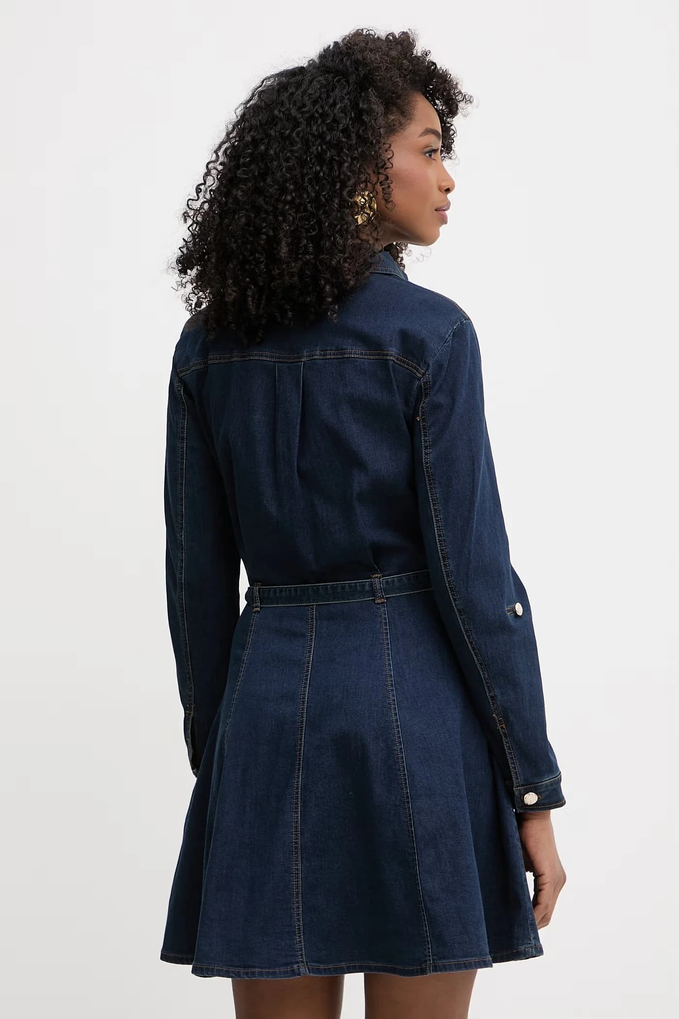 Джинсовое платье-рубашка - фото 3