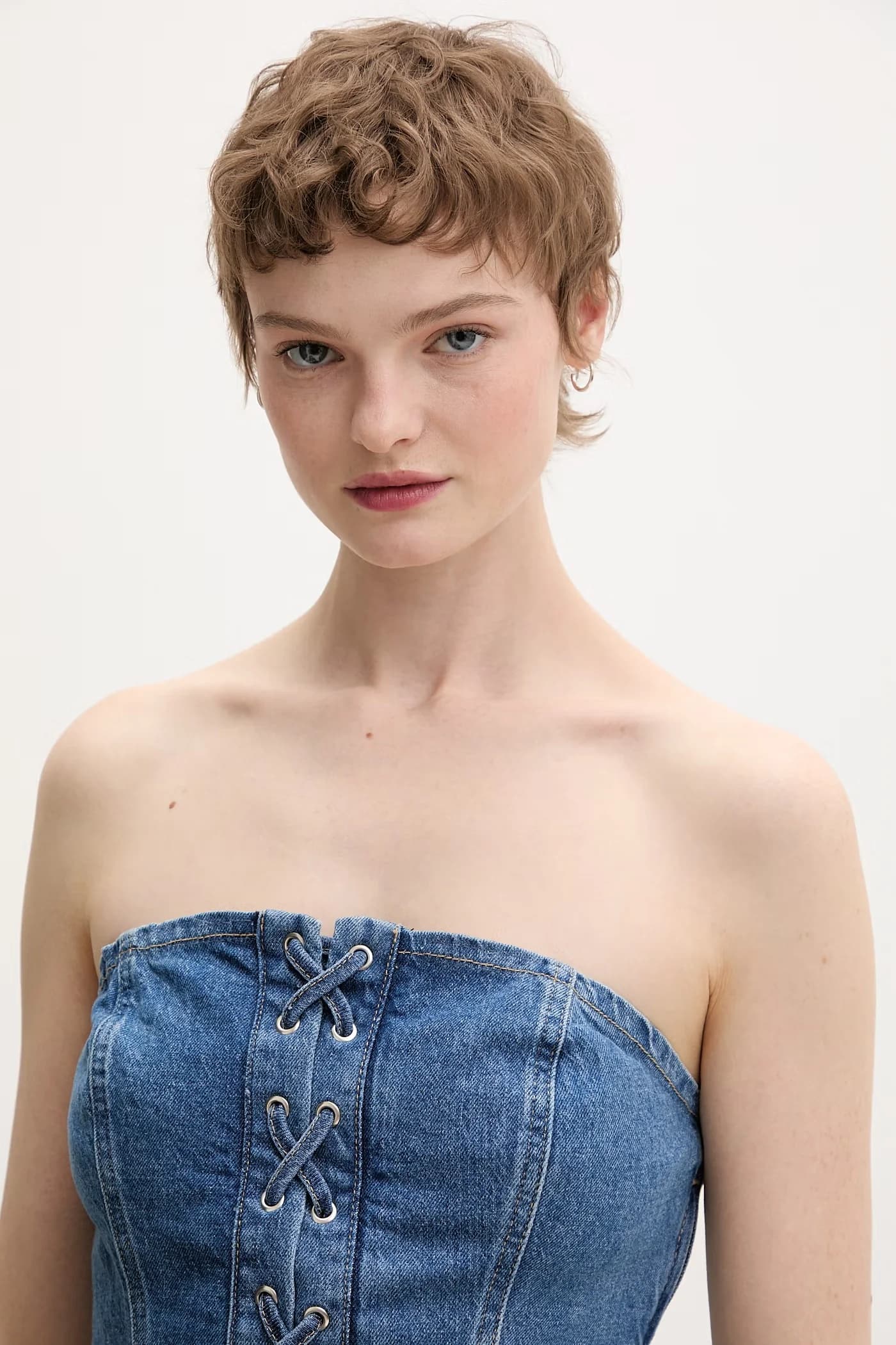 Женская хлопковая корсетная блузка - фото 4