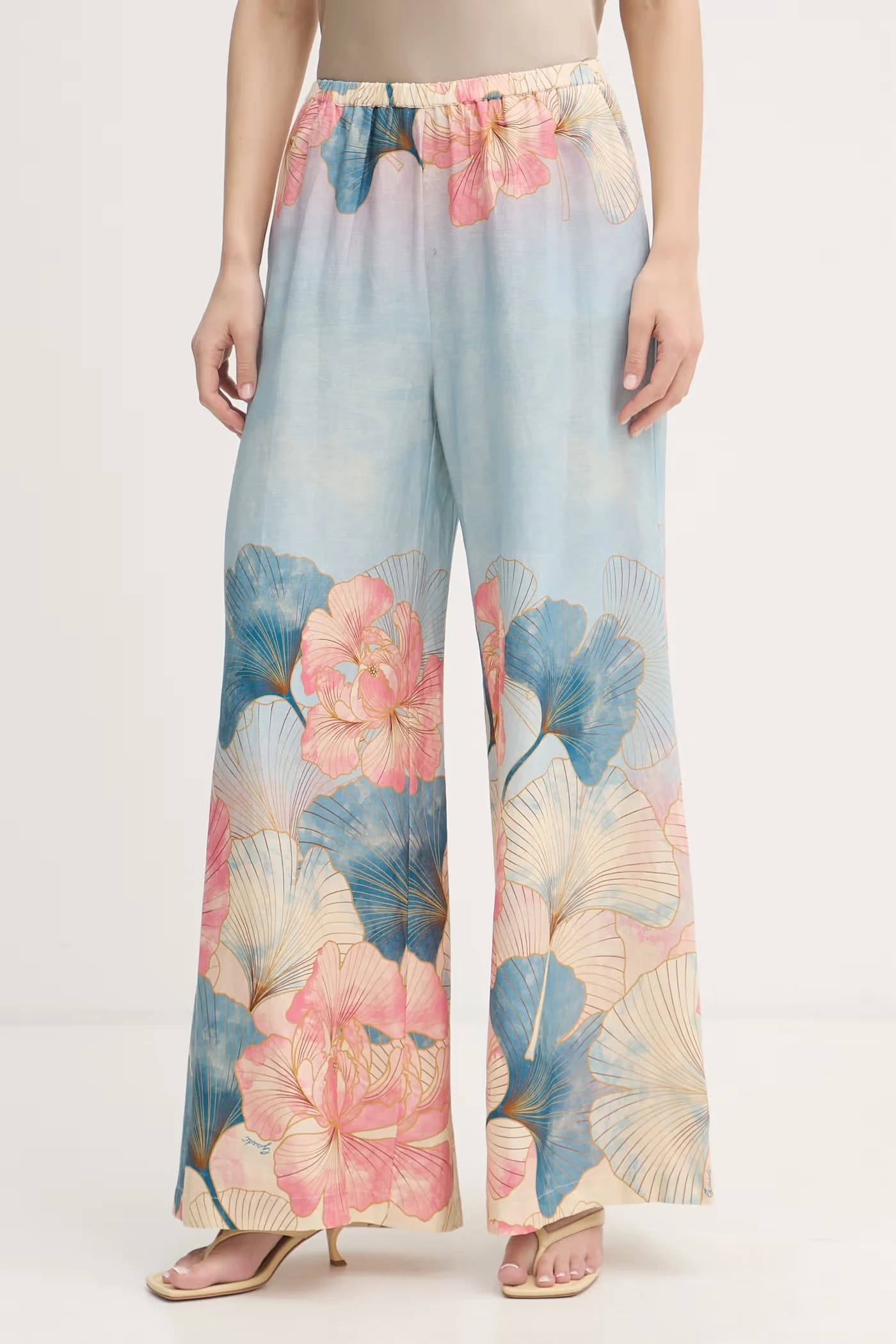 Женские прямые брюки с льном