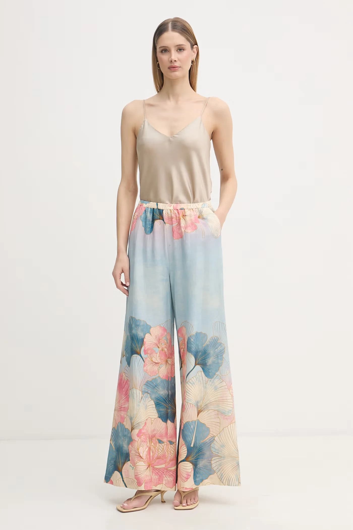 Женские прямые брюки с льном - фото 2