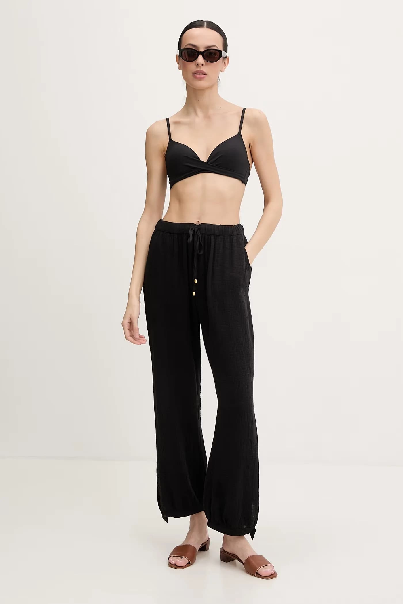 Женские прямые брюки из хлопка - фото 2