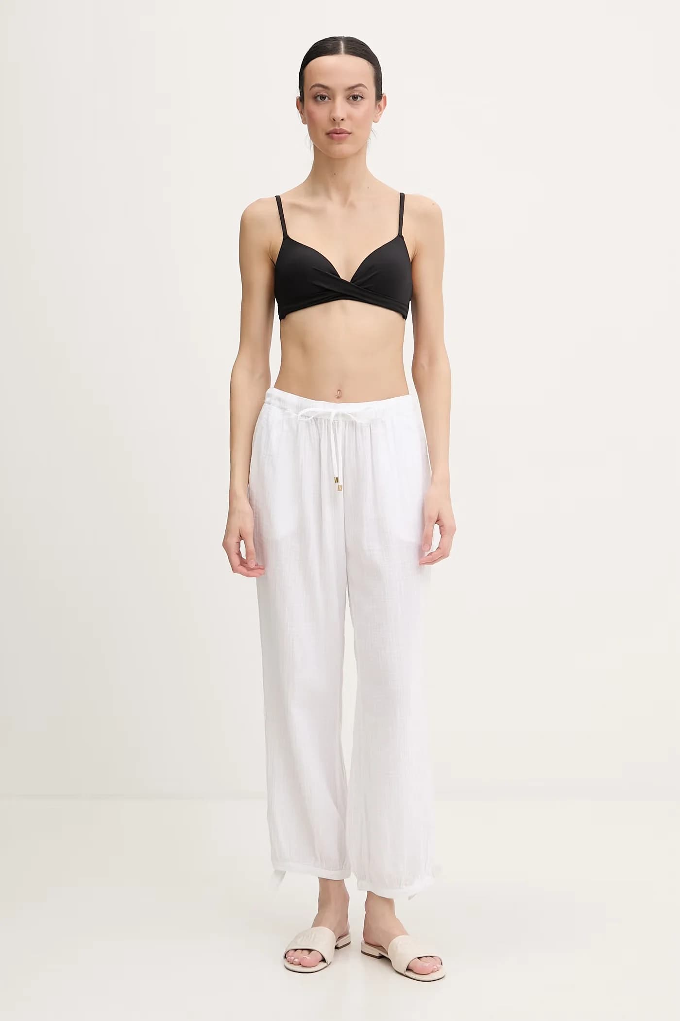 Женские прямые брюки из хлопка - фото 2