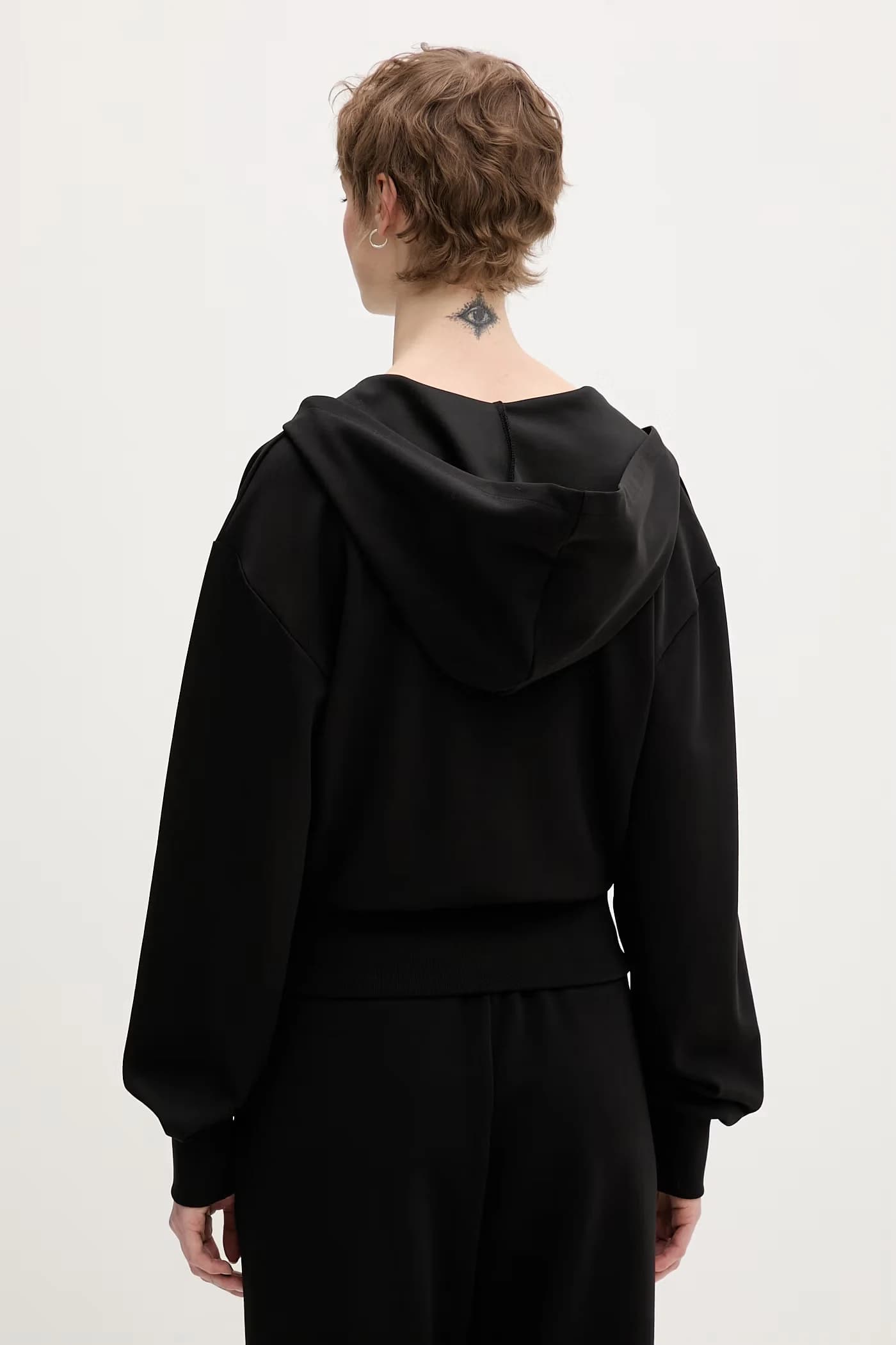 Женская хлопковая толстовка черная для женщин - фото 3