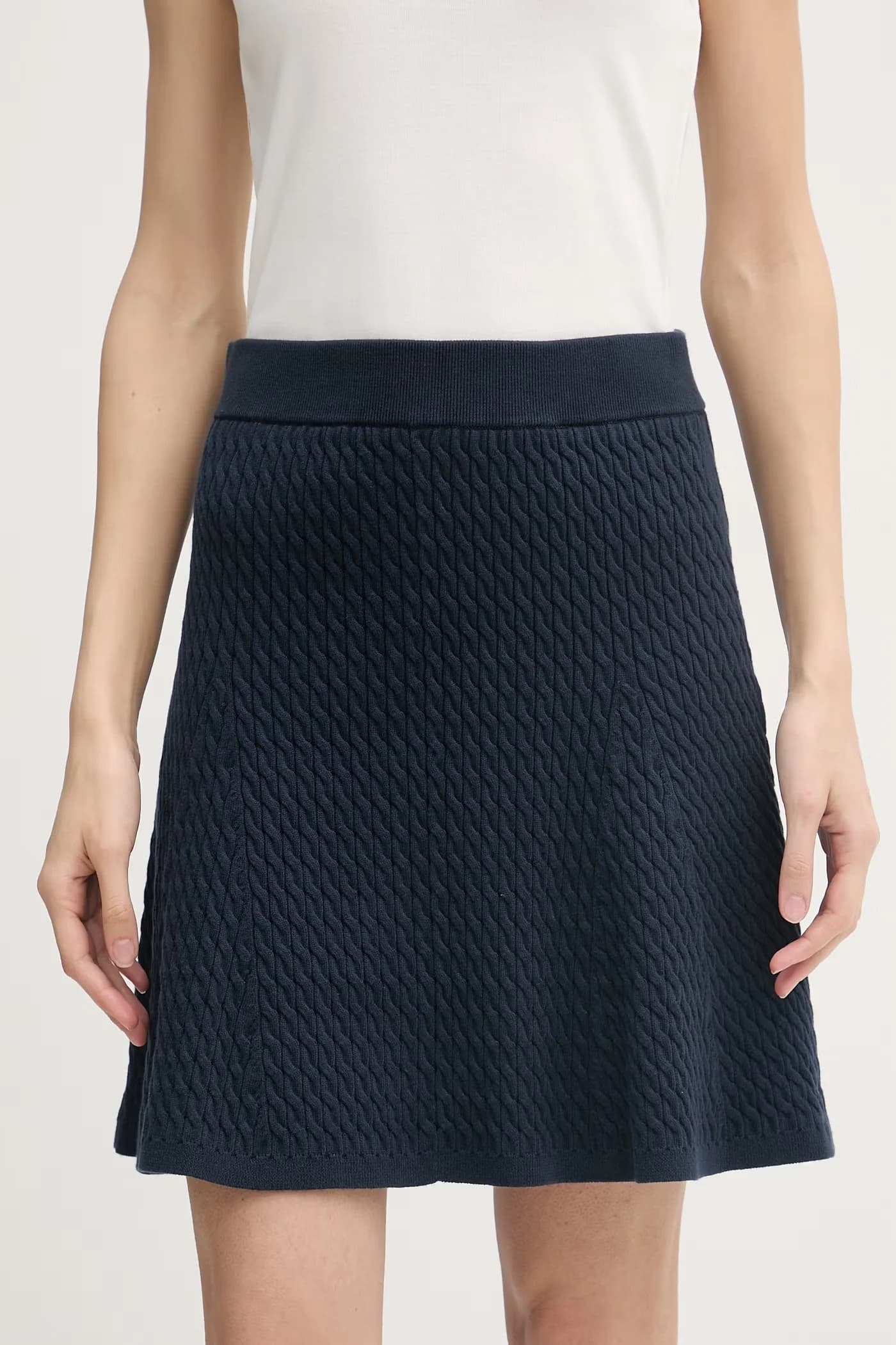 Хлопковая юбка военно-морской для женщин