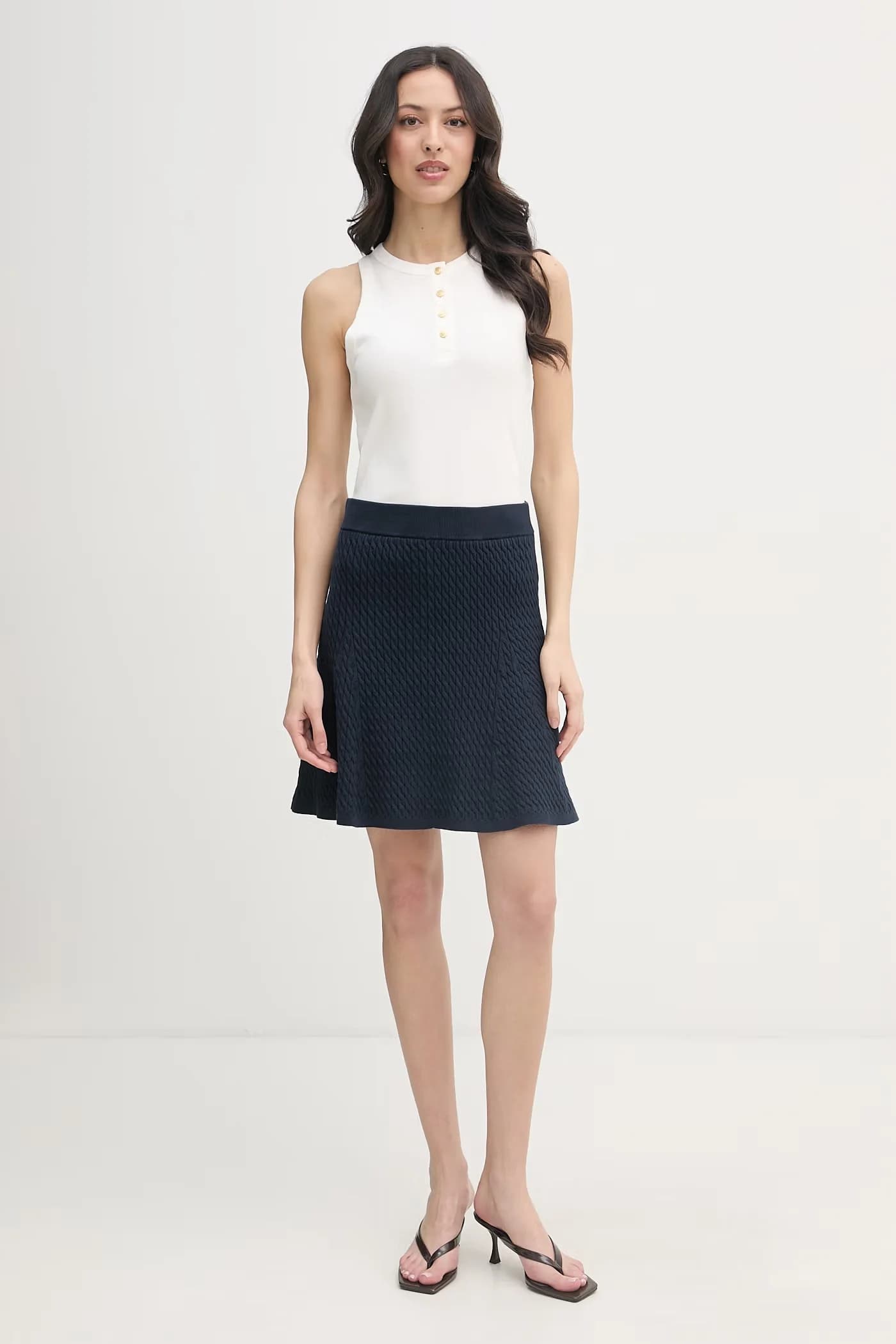 Хлопковая юбка военно-морской для женщин - фото 2