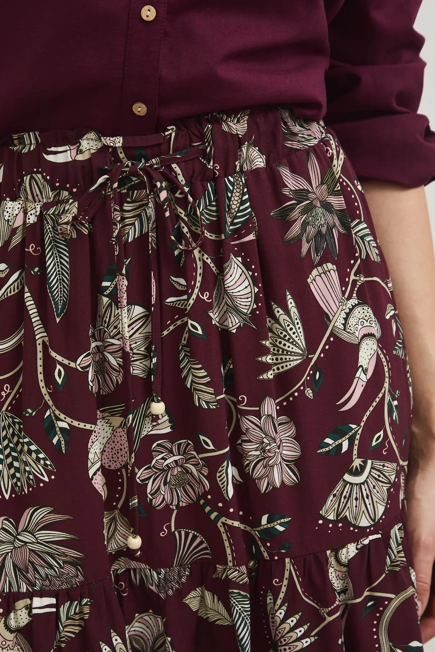 Юбка бордовая для женщин - фото 4