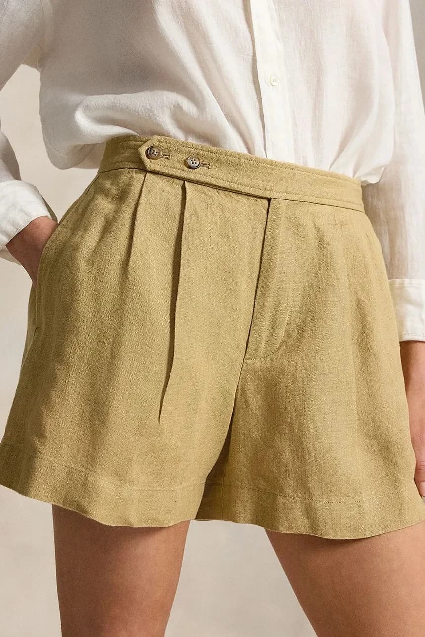 DELAVE LINEN-WVN-SHORTS женские льняные шорты - фото 4