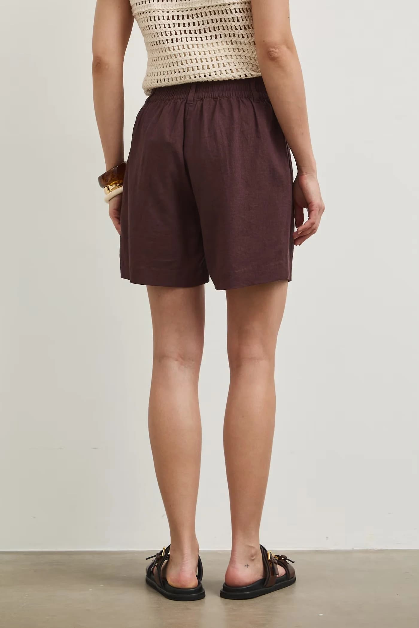 Шорты коричневый женская - фото 4