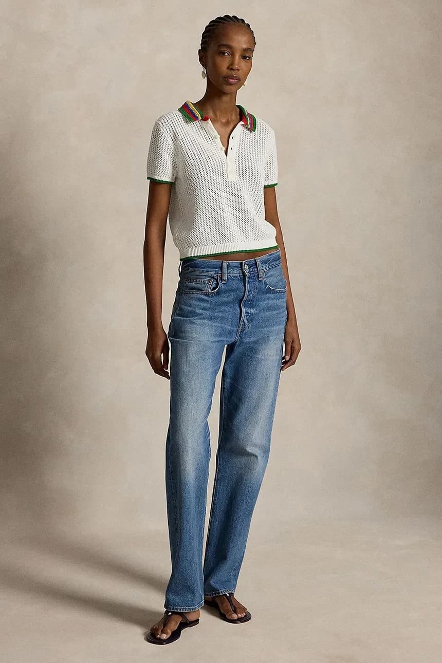 Женский хлопковый свитер ХЛОПОК-СВИТЕР-ПОЛО - фото 3