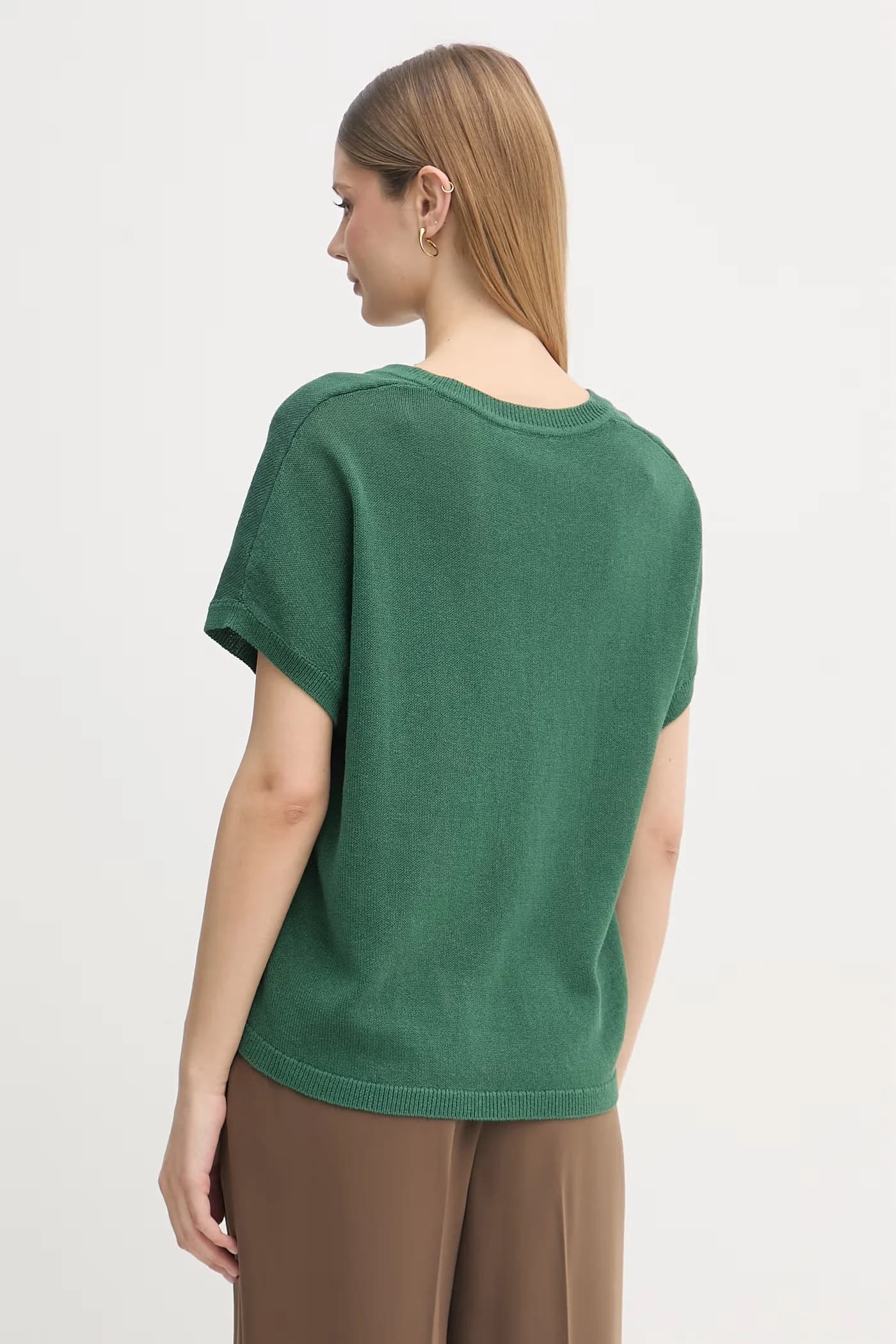 Женский хлопковый свитер зеленый - фото 3