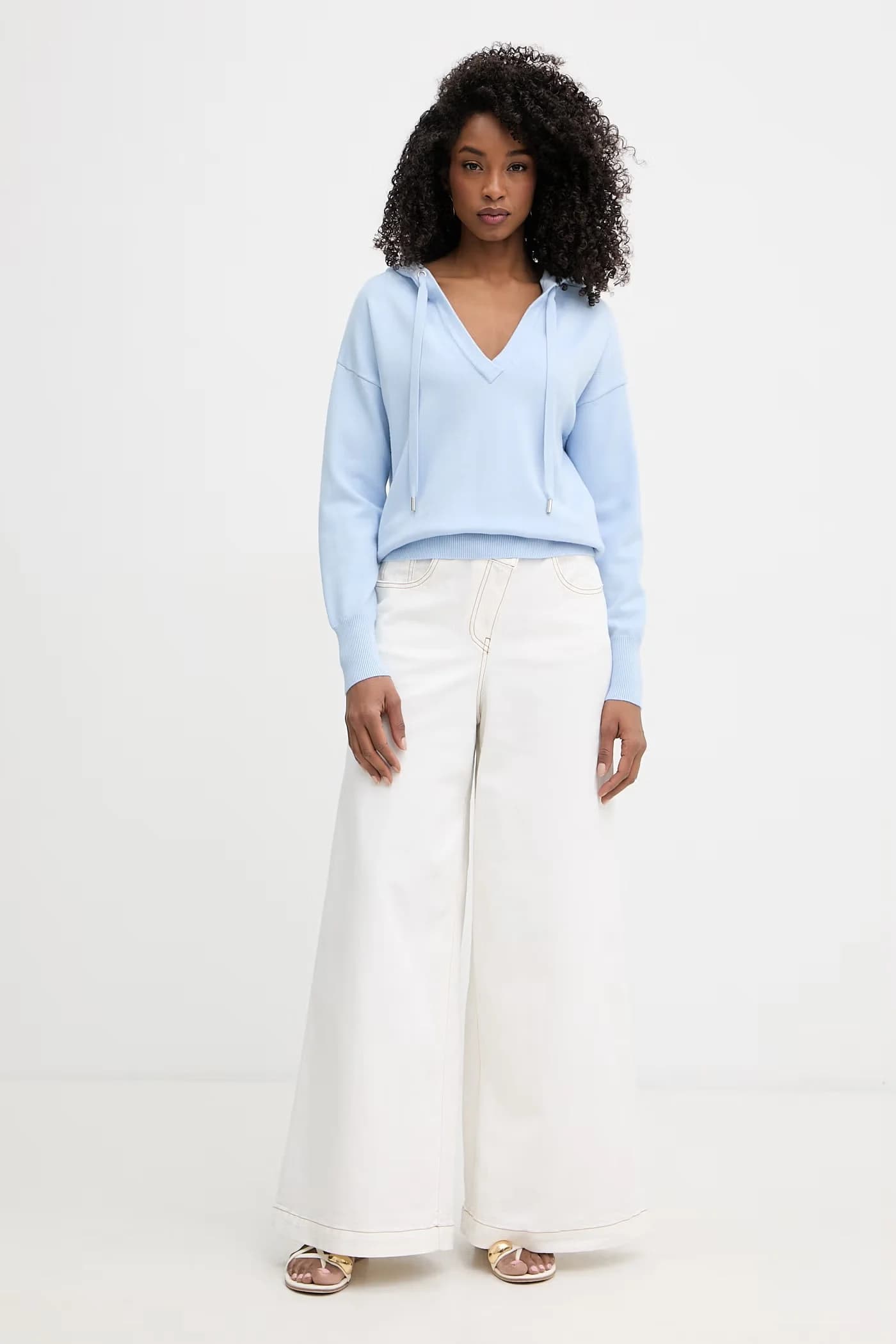 Женский свитер из вискозы синий женская - фото 2