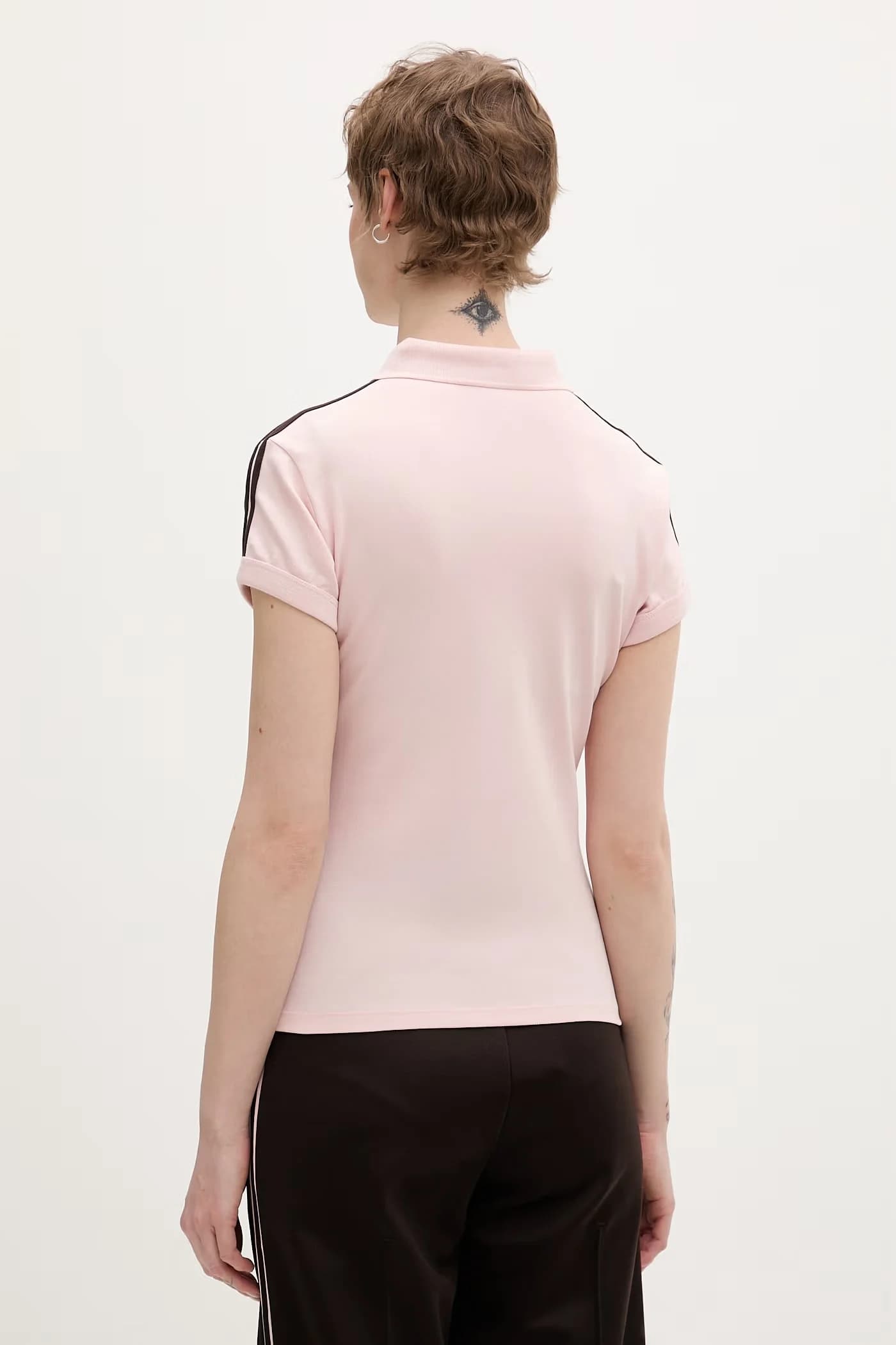 Женское хлопковое поло розовое для женщин - фото 3