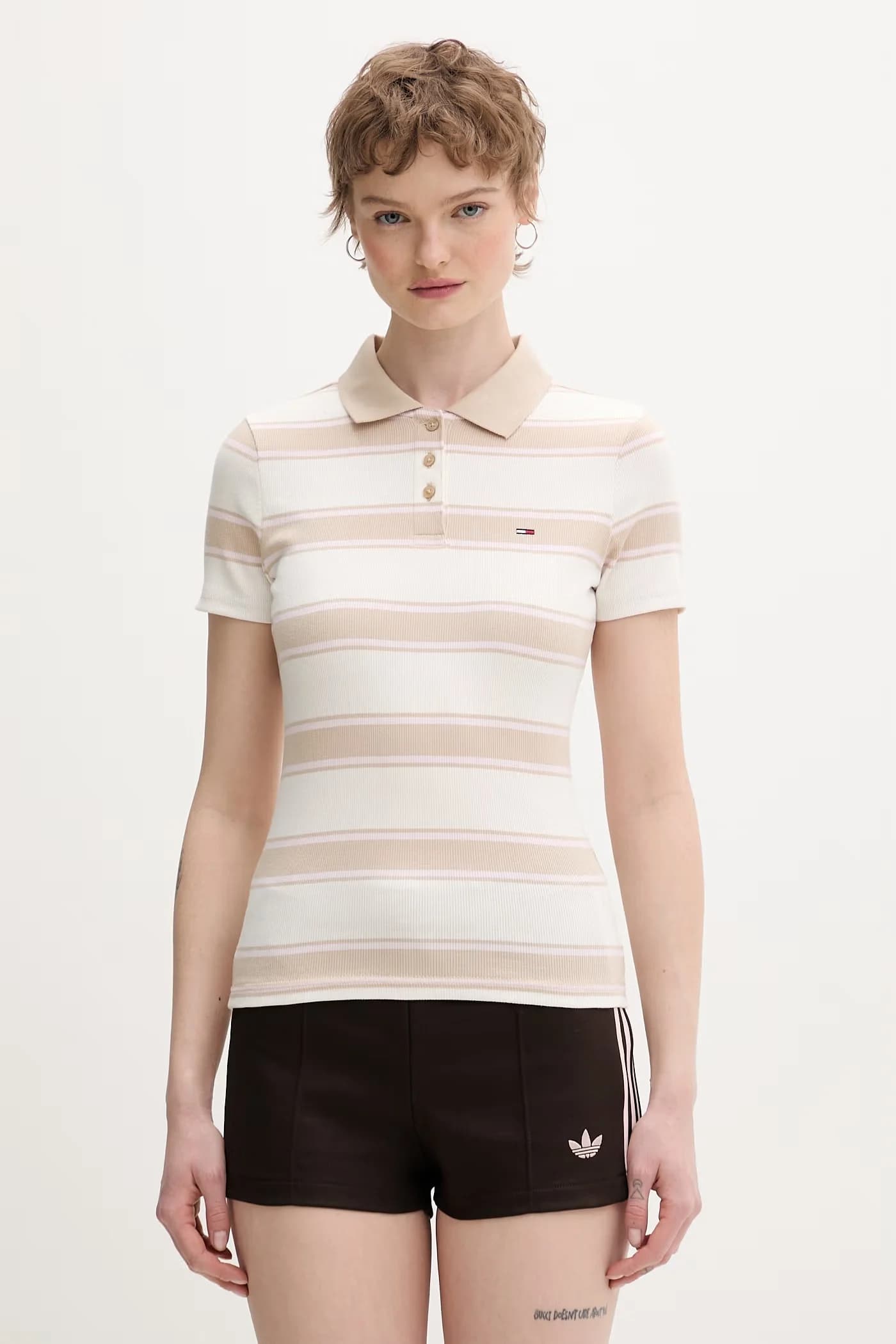 Женское хлопковое поло с эластаном