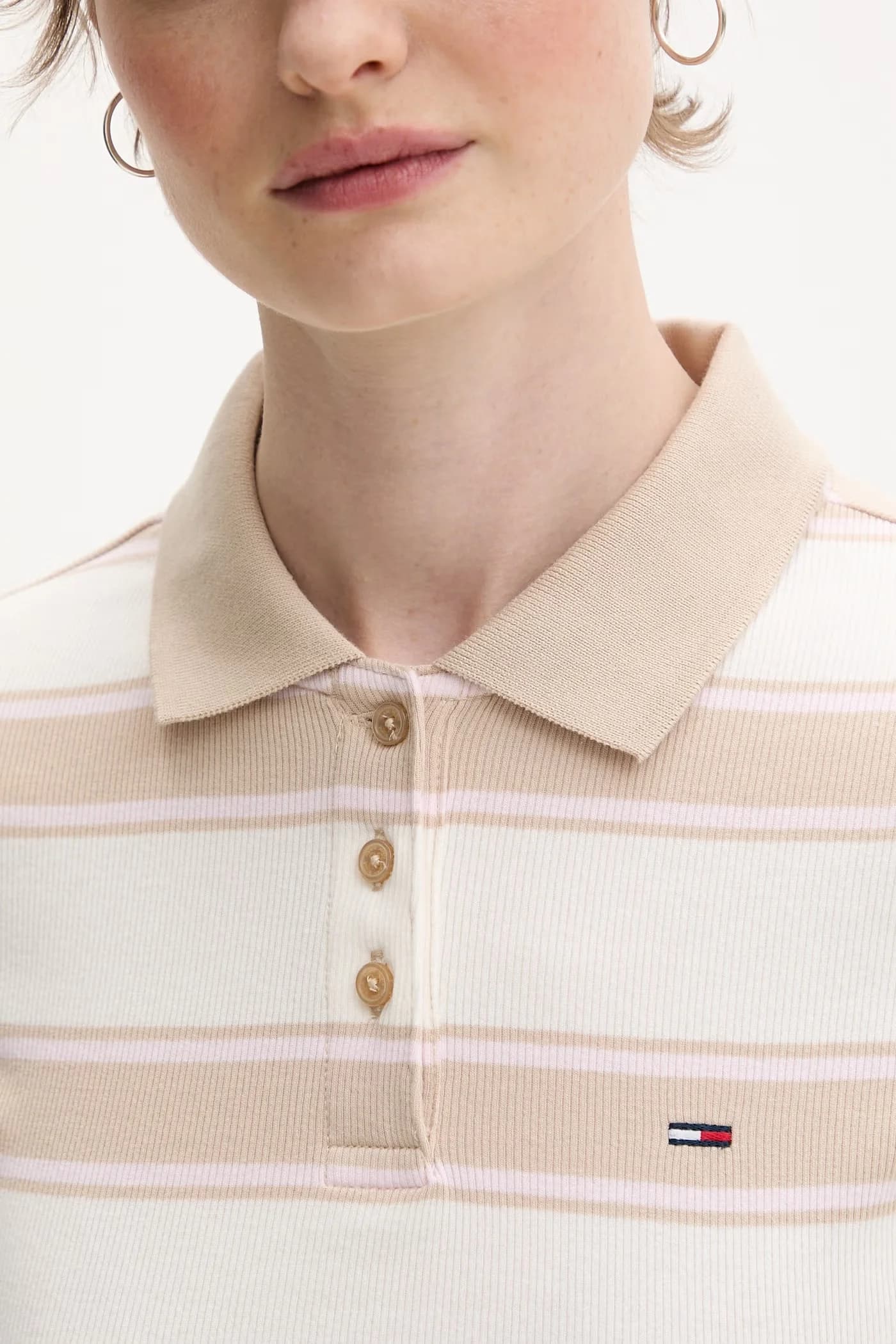 Женское хлопковое поло с эластаном - фото 5