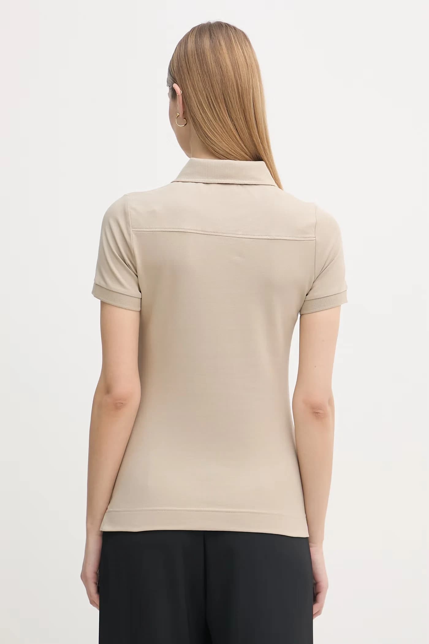 Женское хлопковое поло с эластаном - фото 3