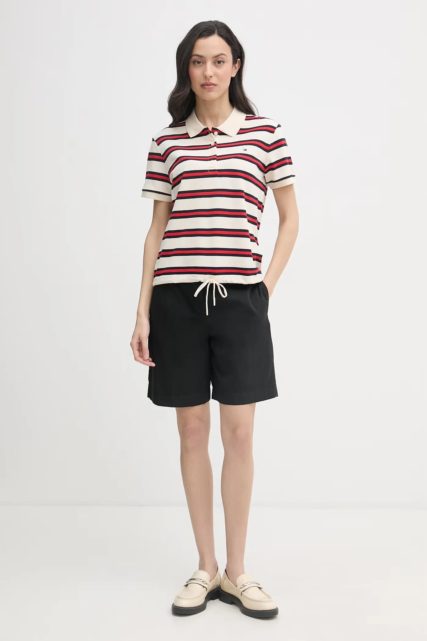 Женское хлопковое поло с эластаном - фото 2