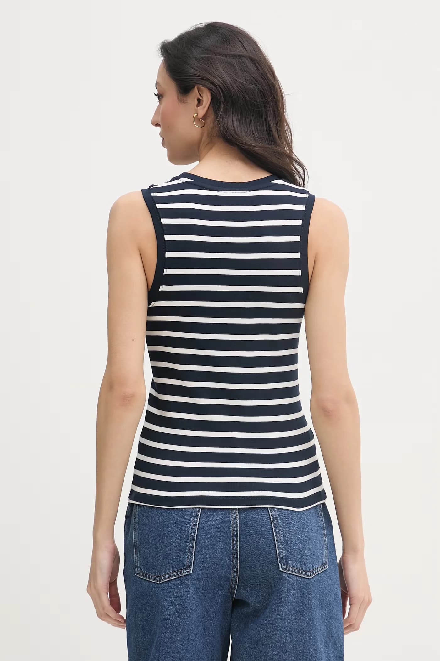 Женский хлопковый топ военно-морской для женщин - фото 3